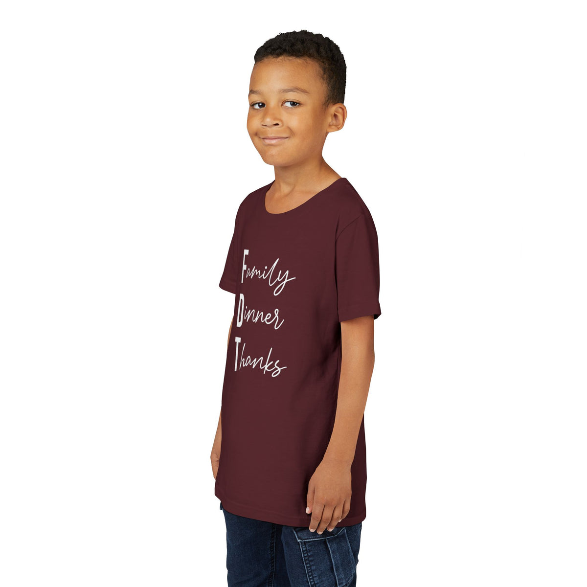 Youth Family Dinner Thanks Thanksgiving Tee FDT kids shirt