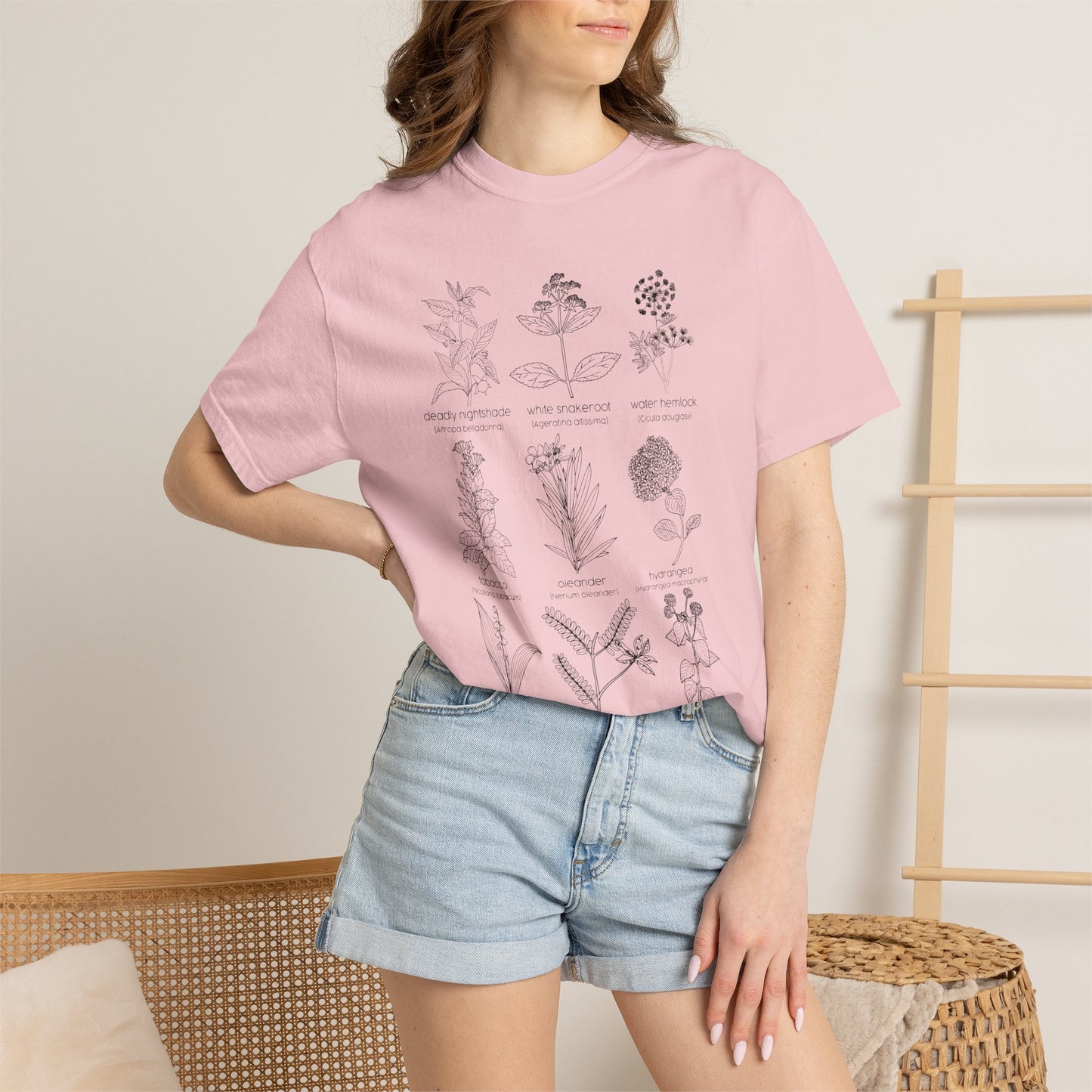 Deadly Nightshade Botanical Illustration T-Shirt | Vintage Plant Sketches, Floral Chart