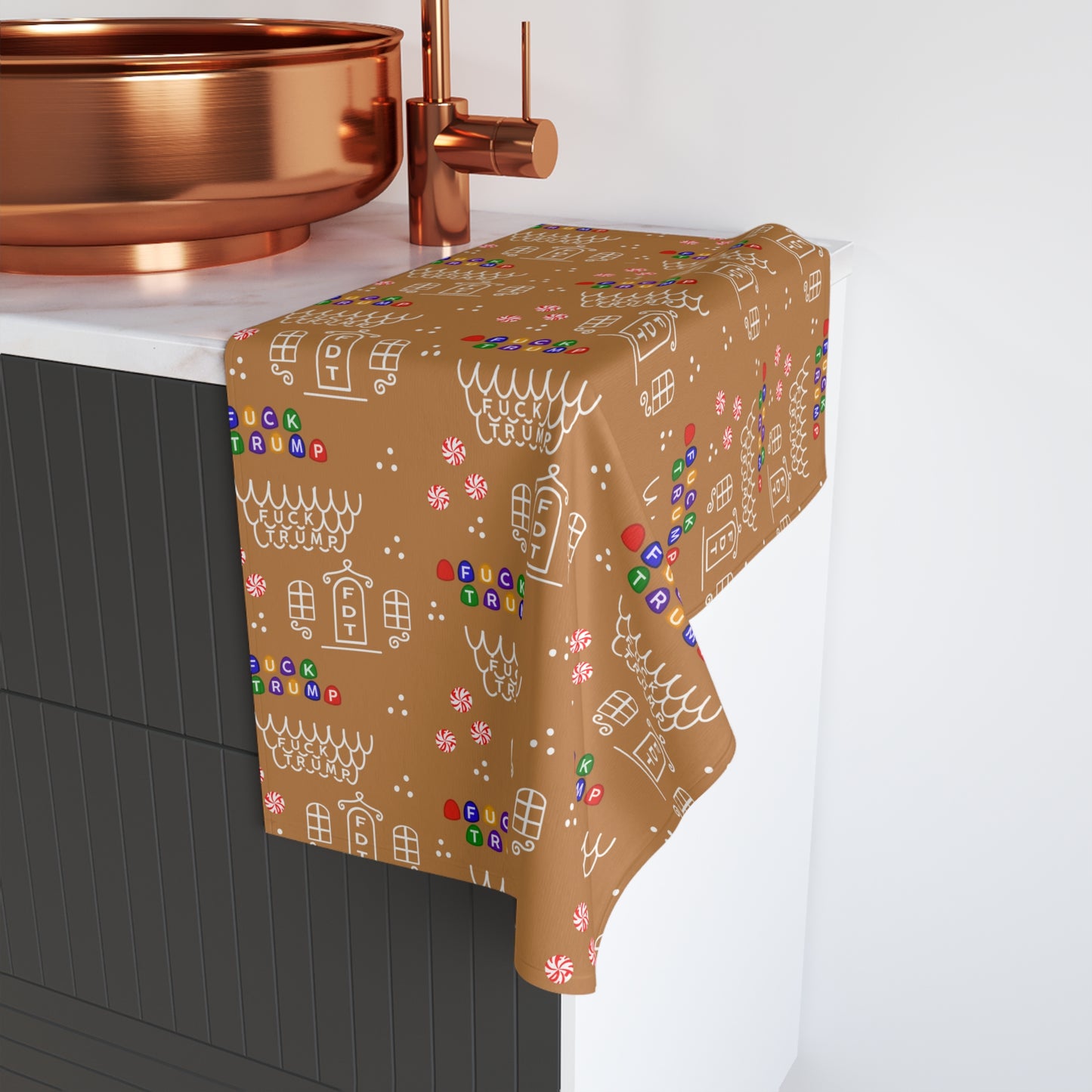 Slightly Subtle Gingerbread Hand Towel FDT Festive Kitchen Decor, Holiday Gift, Cute Decor, Baking Accessory, Cute Housewarming Gift