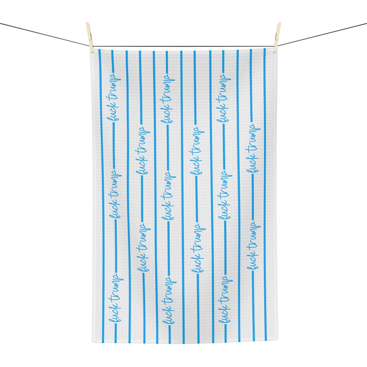 Slightly Subtle Blue Script Stripe pattern Microfiber Tea Towel | Kitchen Dish Towel