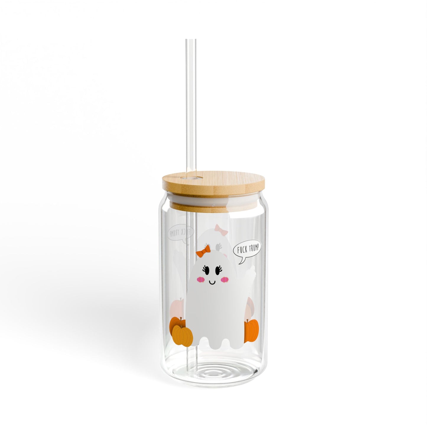 Slightly Subtle Halloween Cutie Ghost Glass Can