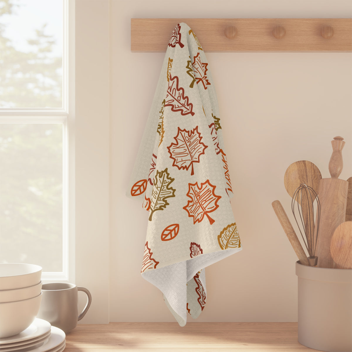 Autumn Leaves Microfiber Tea Towel Fall Kitchen Dish Cloth
