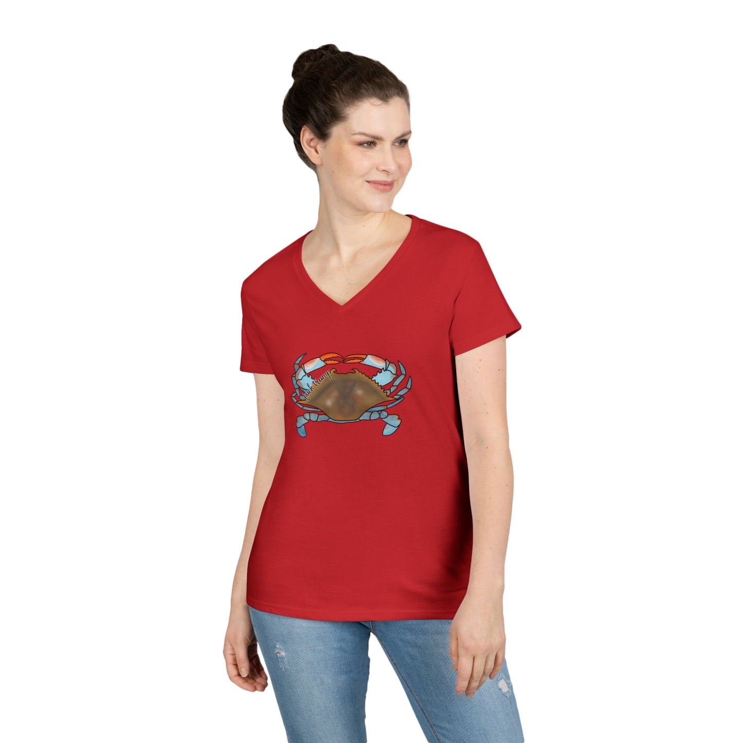 Blue Crab Illustration T-Shirt | Coastal Sea Life Tee FDT