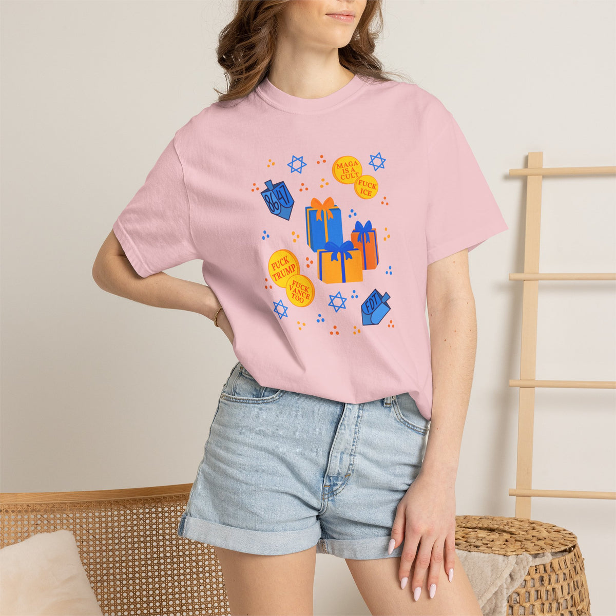 Slightly Subtle Hanukkah Dreidel Gelt Gift Celebration T-Shirt