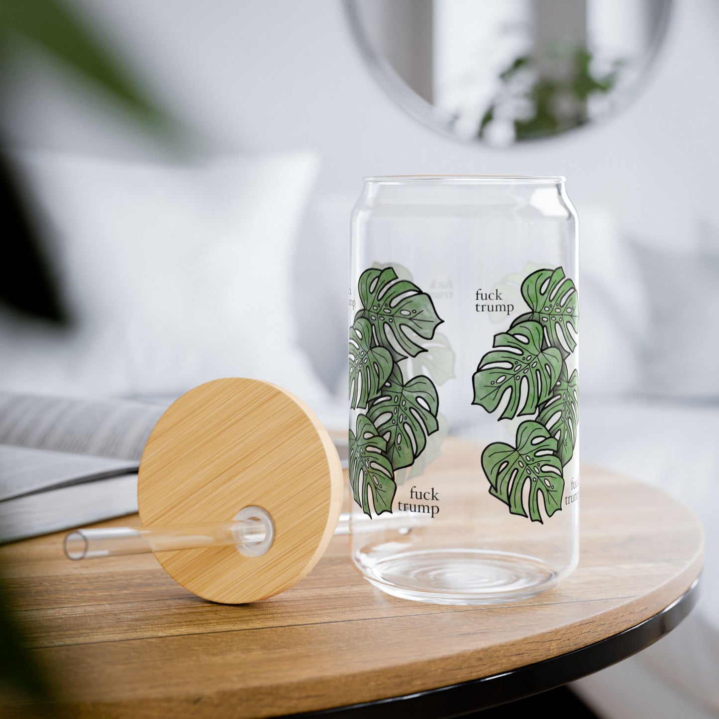 Slightly Subtle Monstera Tropical Eco-Friendly Sipper Glass