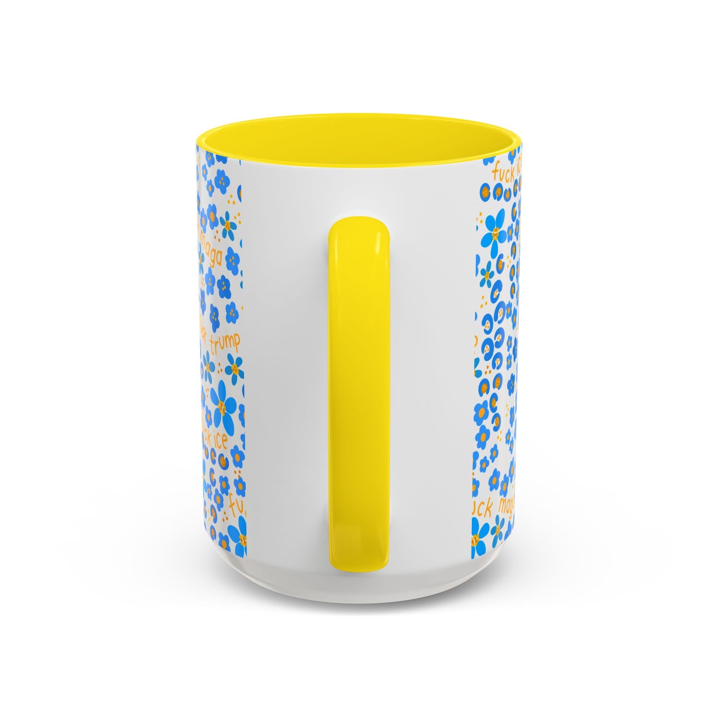 Slightly subtle Blue Floral Pattern mug | Swear Word Accent Coffee Mug FDT