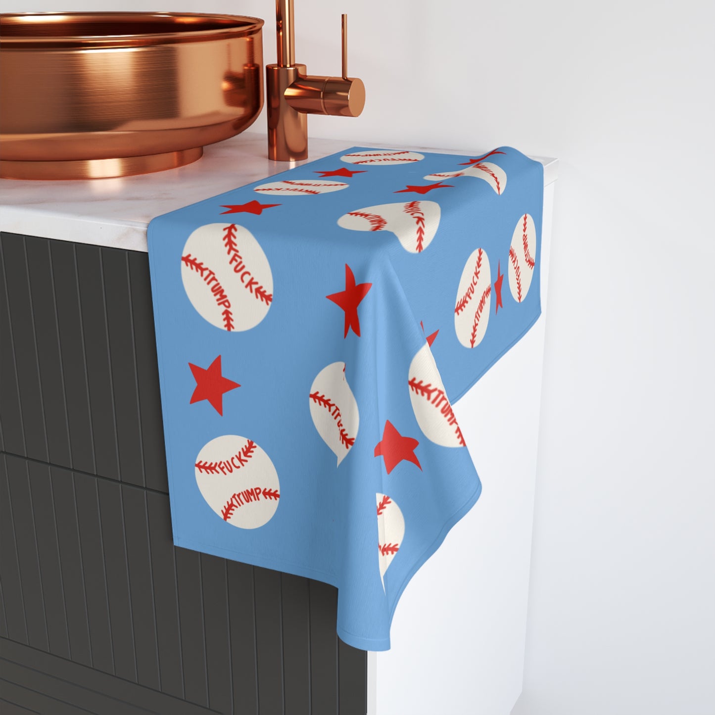 Slightly Subtle Baseball Hand Towel, Same Team, Hidden Message, Sports Fans, Kitchen Bathroom Gift for Baseball Lovers, Game Day Essentials