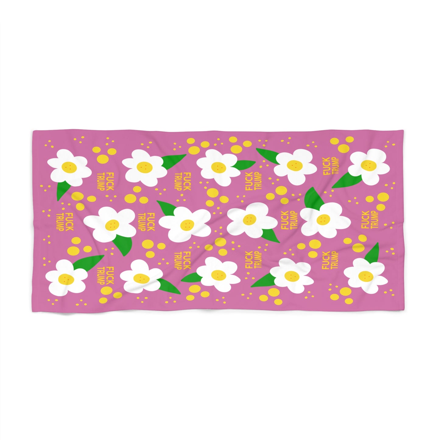 Slightly Subtle Pink Daisy Floral Beach Towel - Vibrant Summer Accessory, Pool Day Essential, Fun Gift for Beach Lovers, Perfect for Holidays, Relaxing Vibe