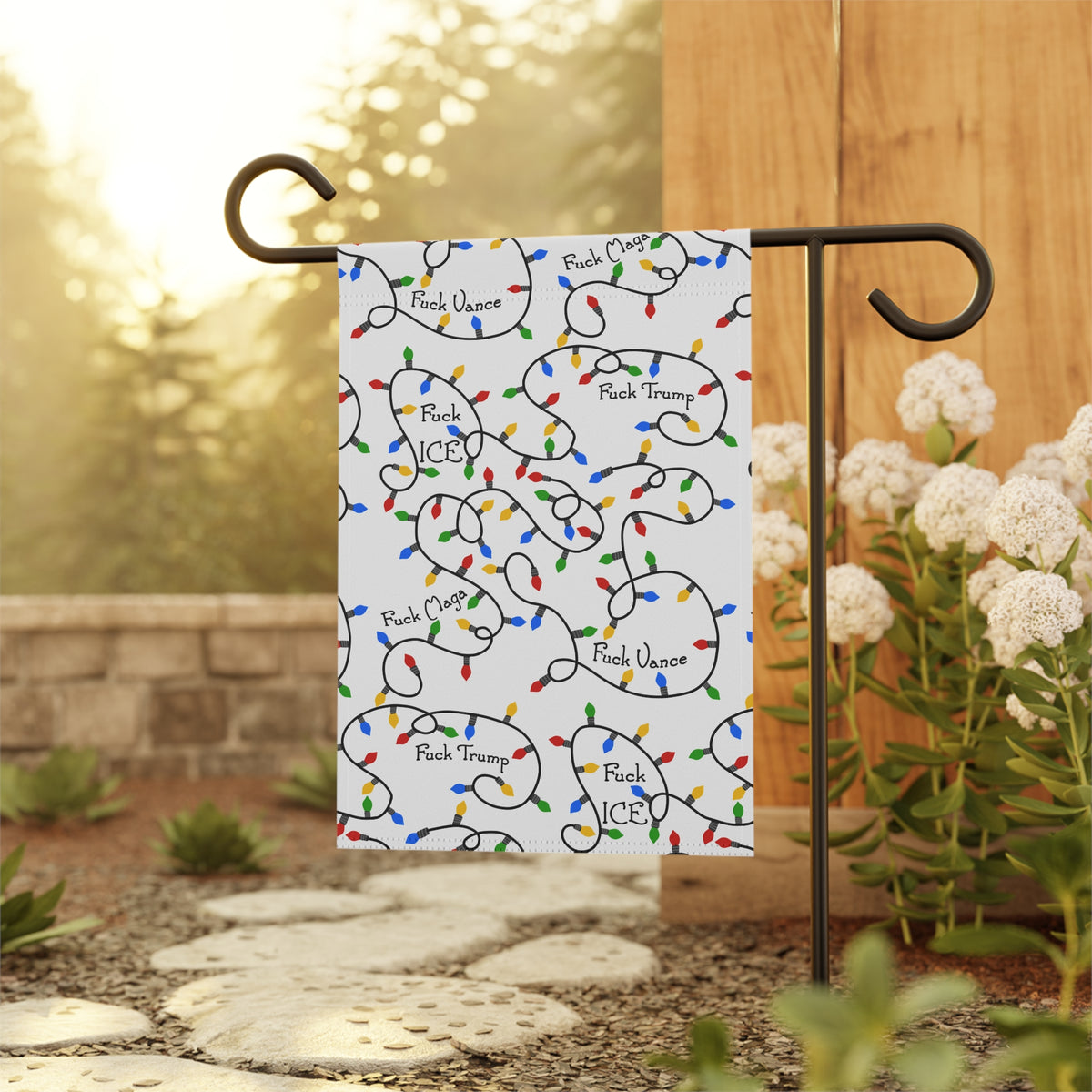 FDT Political Christmas Lights Garden Flag