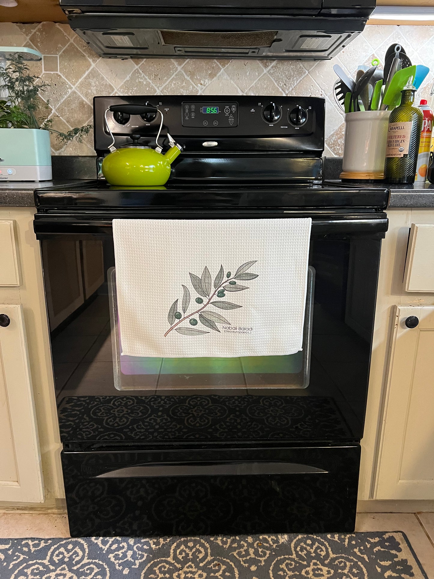 Olive Branch for Palestine Waffle Weave Tea Towel - Funding Operation Olive Branch - Zarifa Family