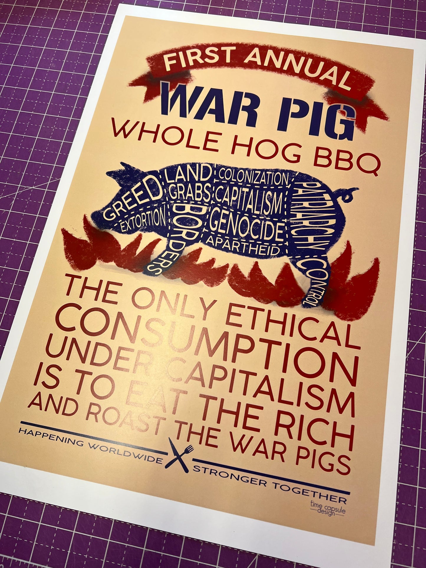 Whole Hog War Pig Roast Poster