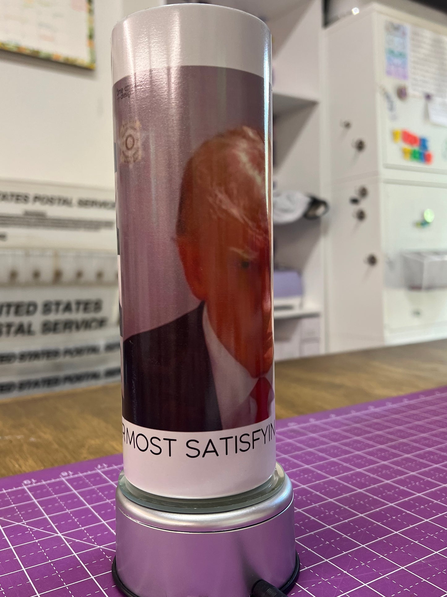 Mugshot Satisfying Cup of Covfefe Color Changing Tumbler UV Glow in the Dark (Copy)