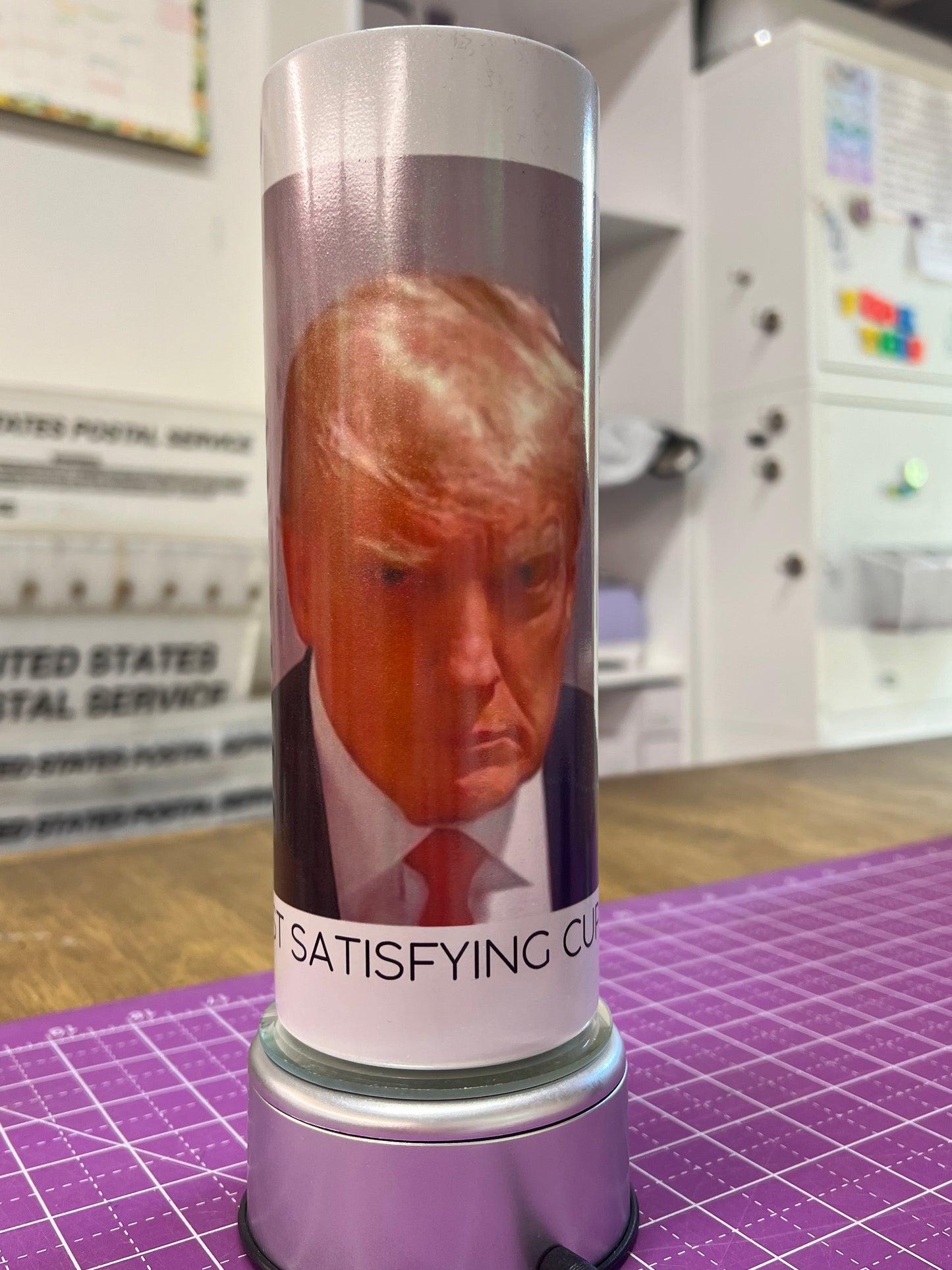 Mugshot Satisfying Cup of Covfefe Color Changing Tumbler UV Glow in the Dark (Copy)