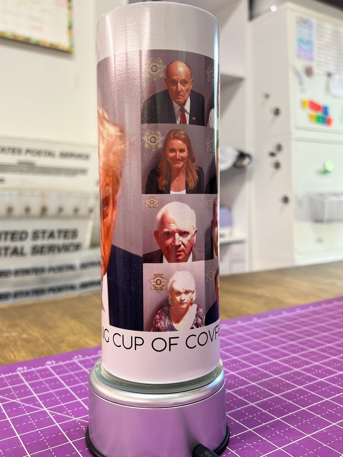 Mugshot Satisfying Cup of Covfefe Color Changing Tumbler UV Glow in the Dark (Copy)