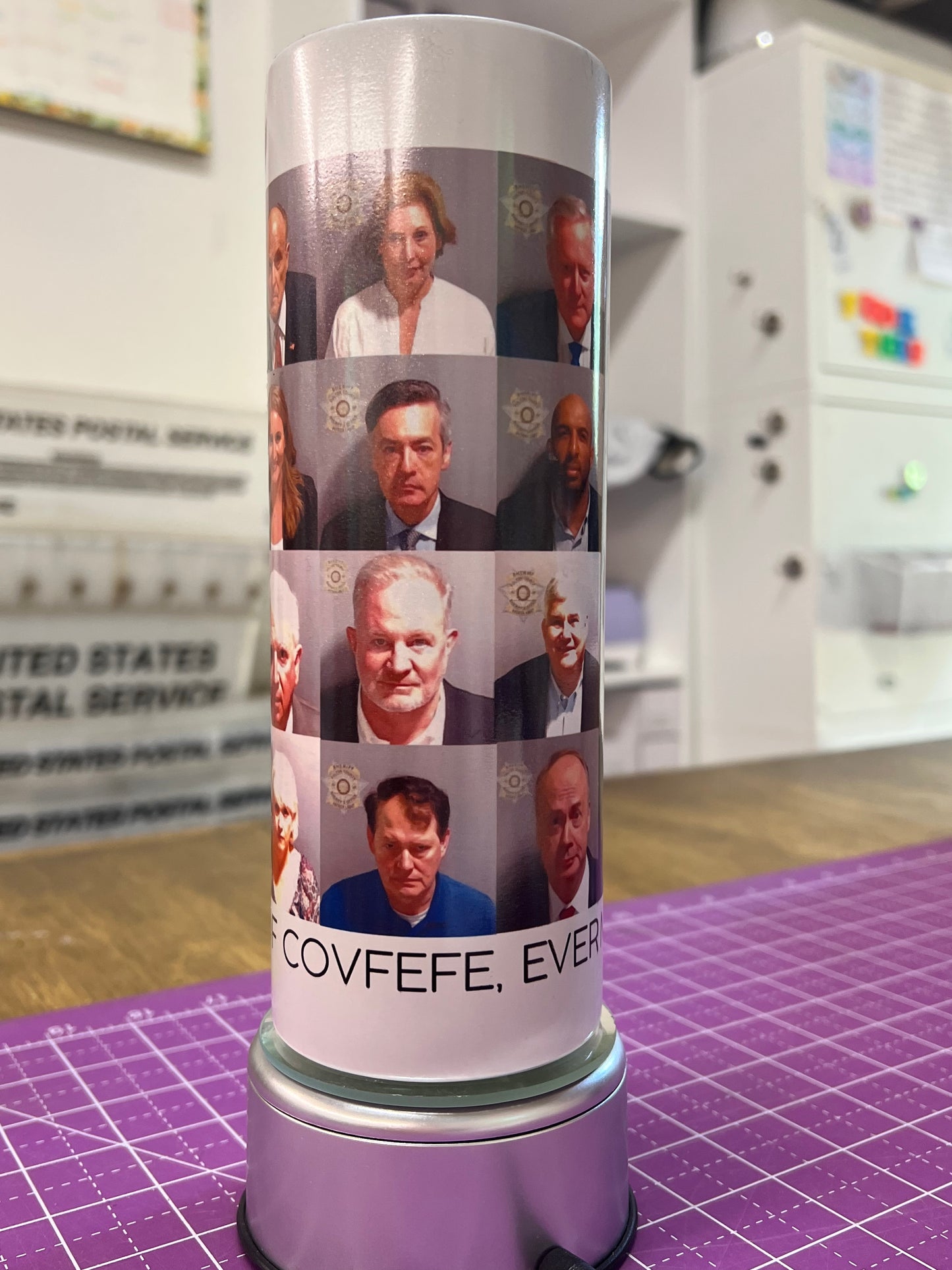 Mugshot Satisfying Cup of Covfefe Color Changing Tumbler UV Glow in the Dark (Copy)