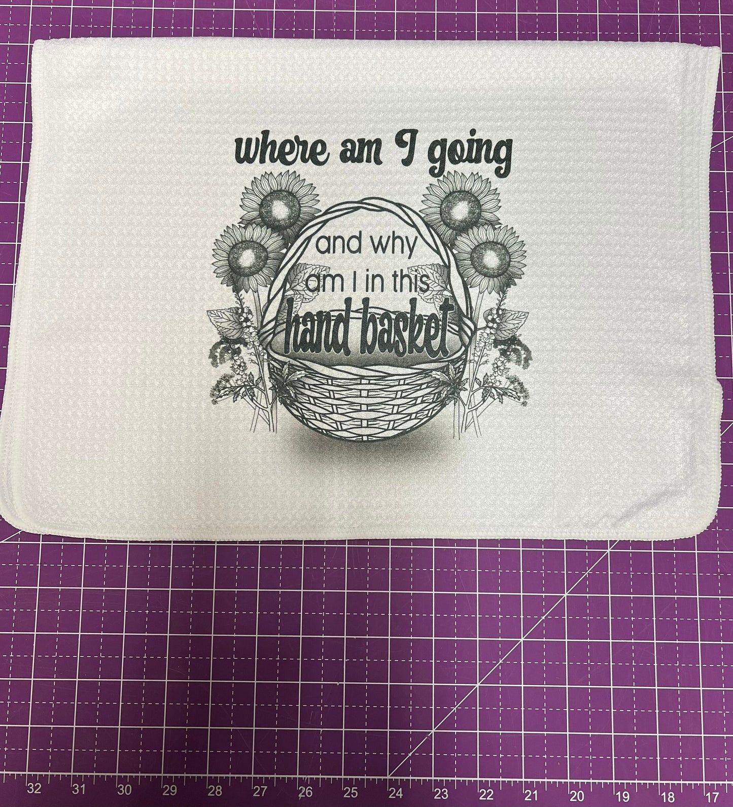 Hell in a Hand Basket Waffle Weave Tea Towel