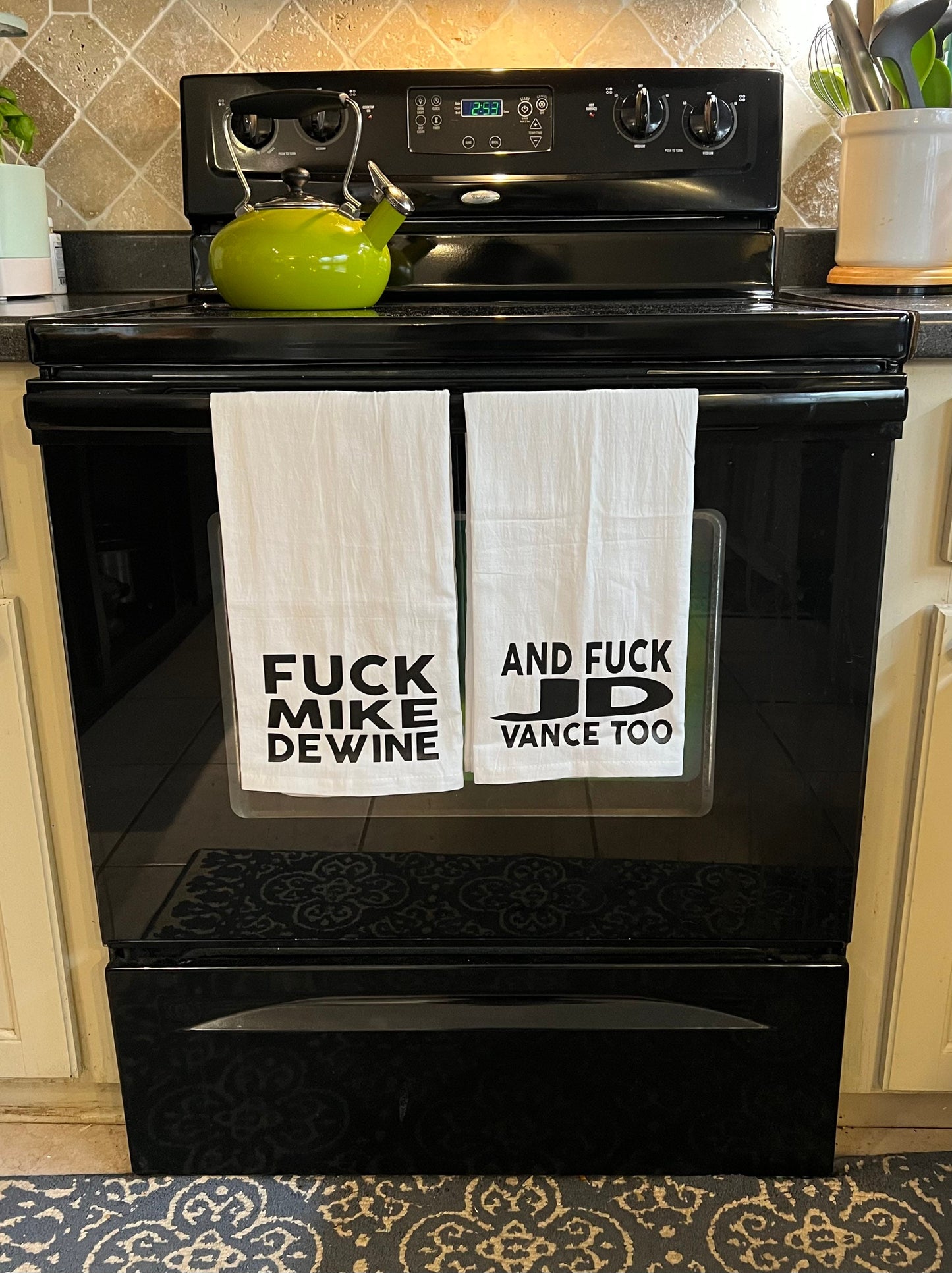 Fuck mike dewine & j d Vance Tea Towel Set Ohio