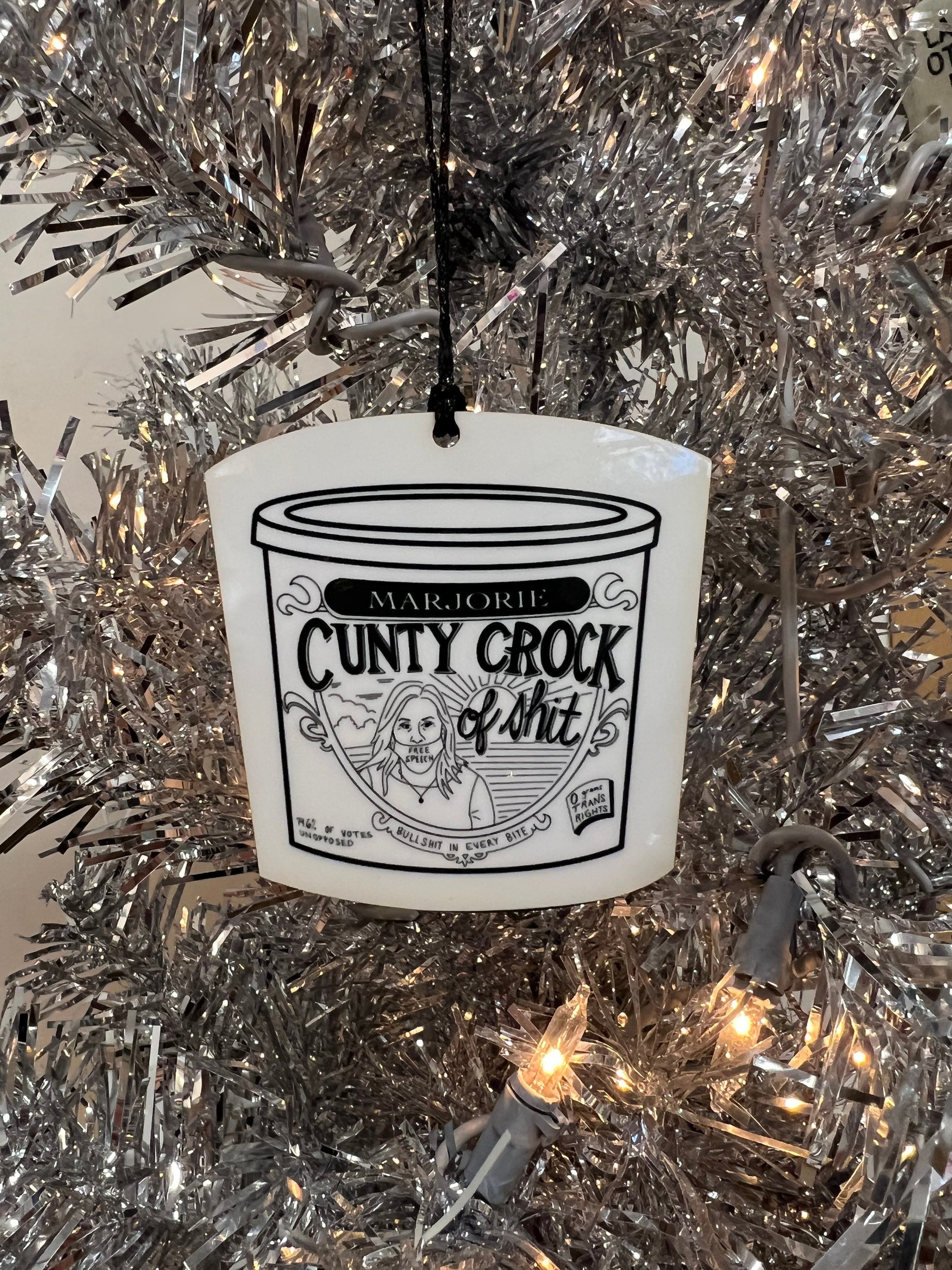 Ready to Ship - Marjorie MTG Crock of Sh!t Holiday Christmas Ornament - Gag Gift Satire Political