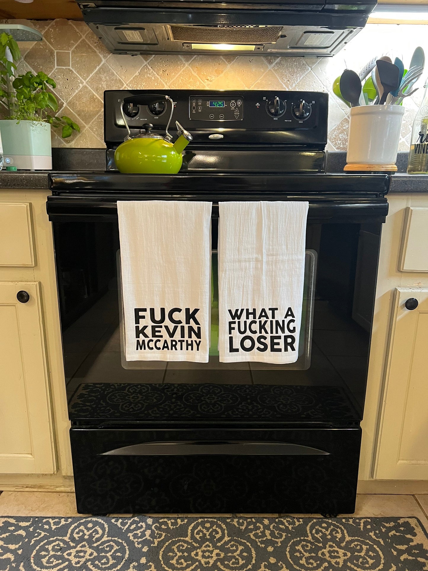 Fuck Kevin McCarthy What a Loser Tea Towel Set