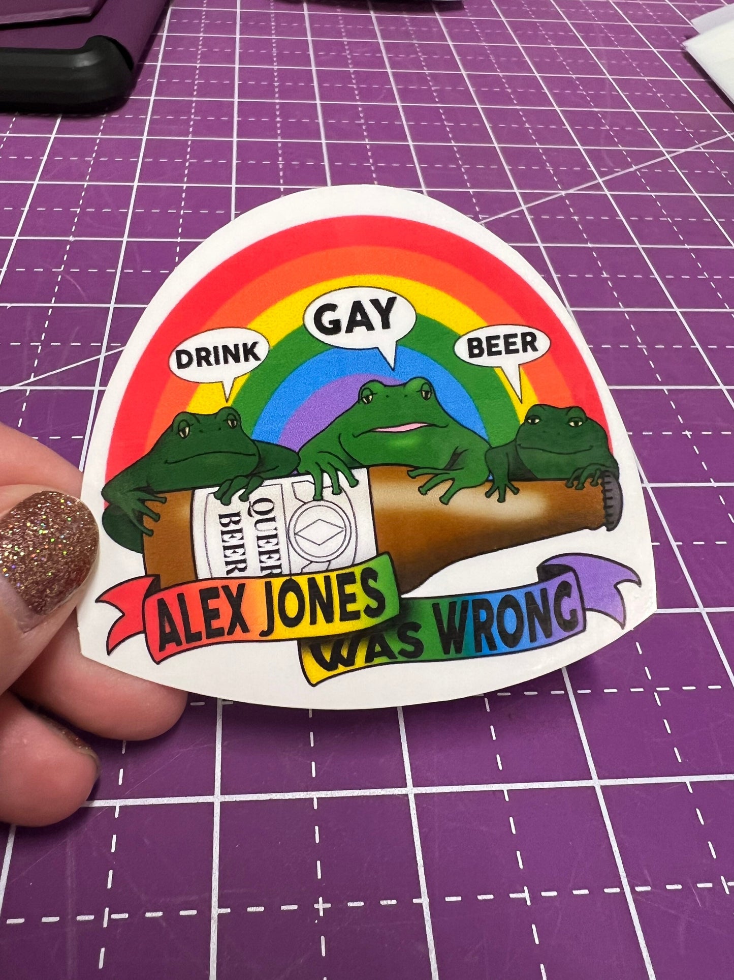 Gay Budweiser Frogs - Alex Jones was Wrong Sticker