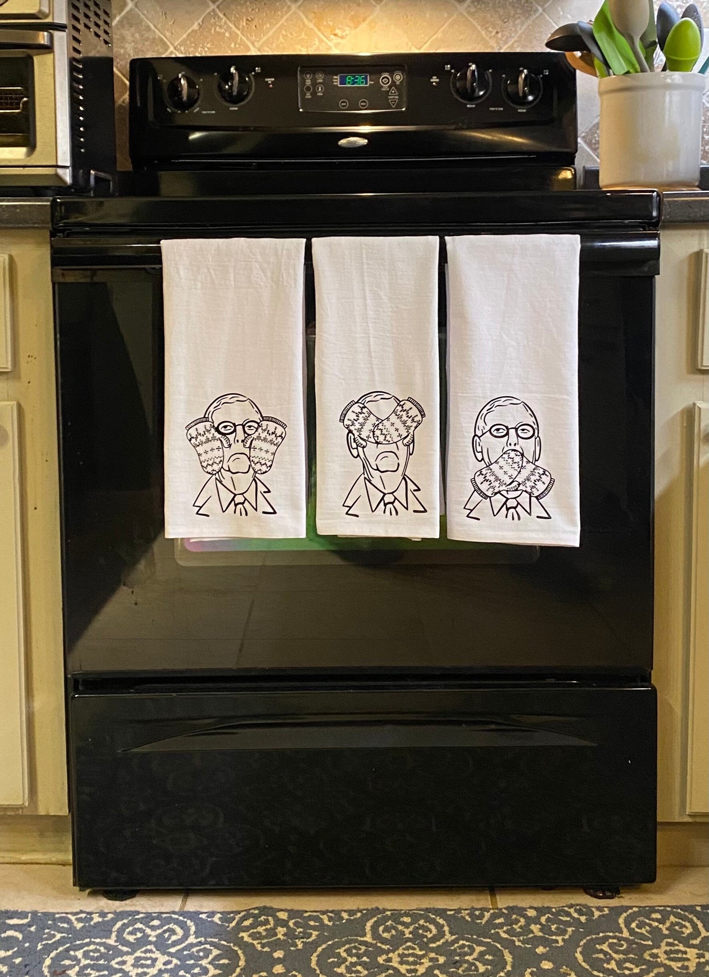 Hear No See No Speak No Evil Tea Towel Trio