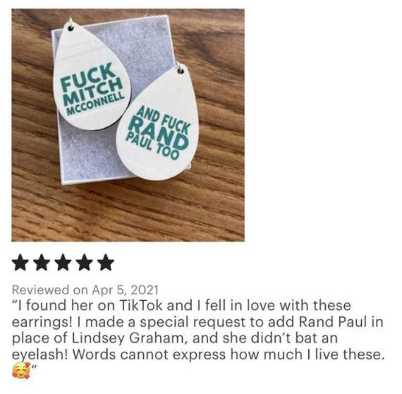 Fuck Mitch and Lindsey Earrings (or Mitch and Rand or Mitch and Ted)