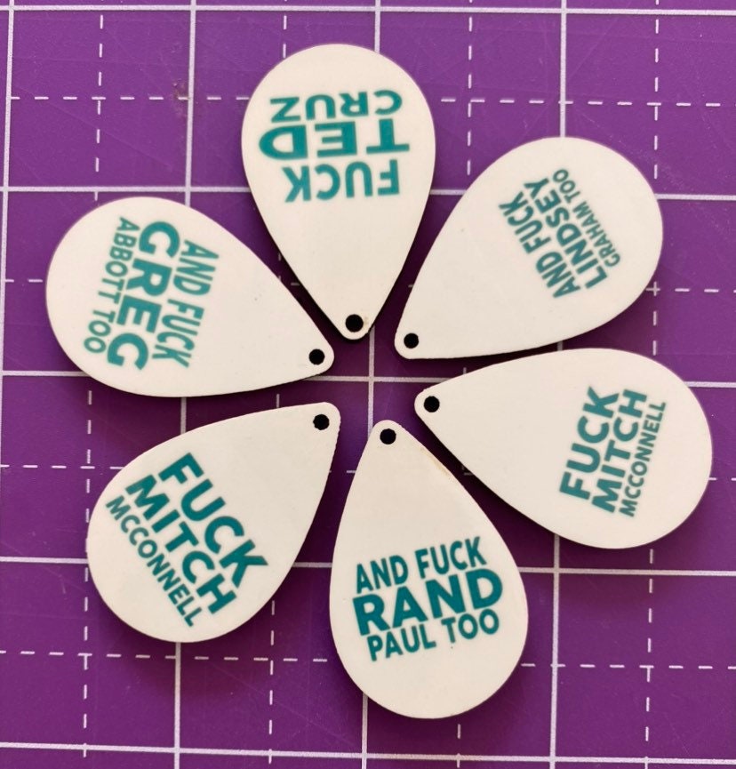 Fuck Mitch and Lindsey Earrings (or Mitch and Rand or Mitch and Ted)