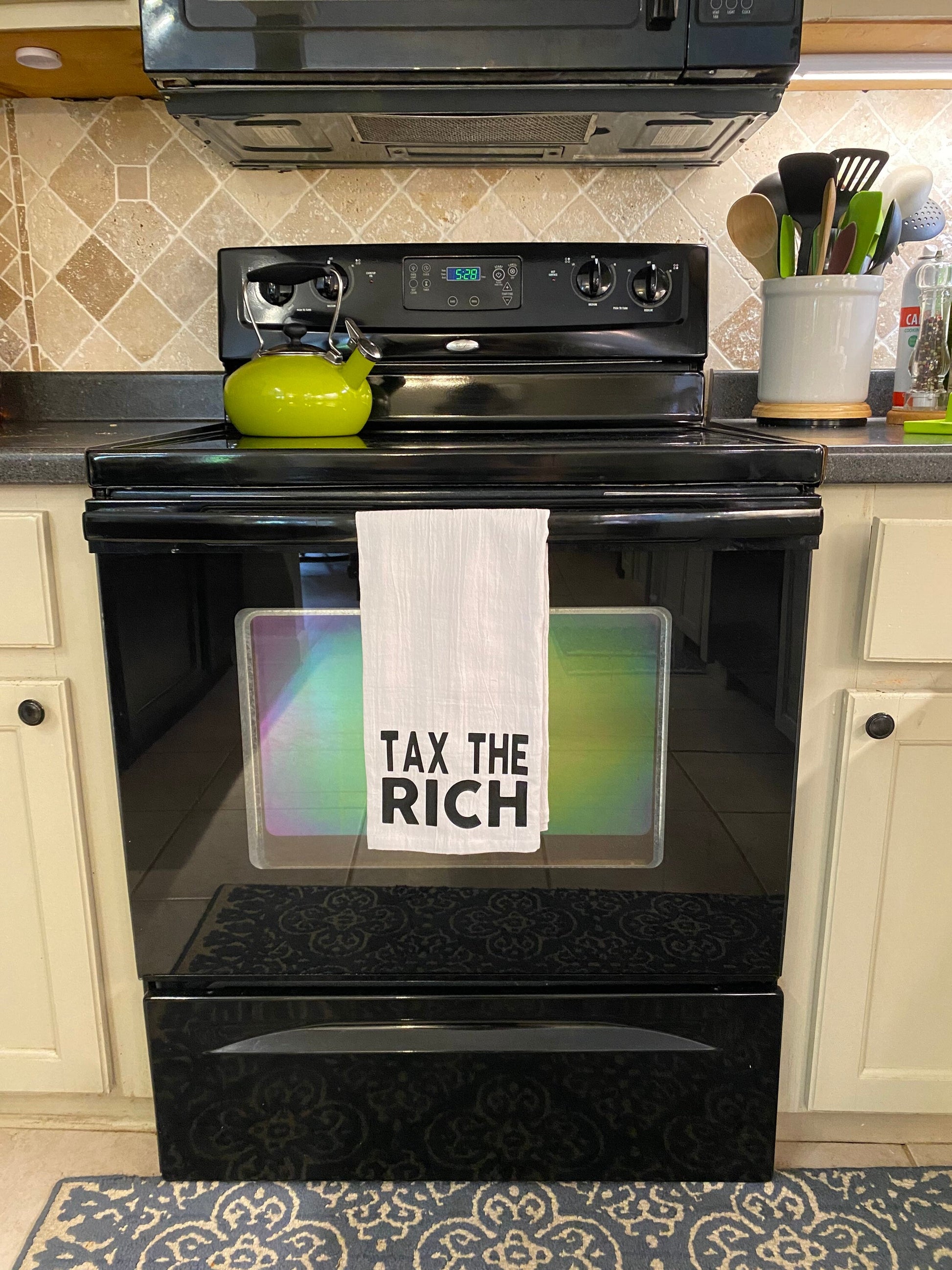 Eat the Rich Tax the Rich Tea Towel