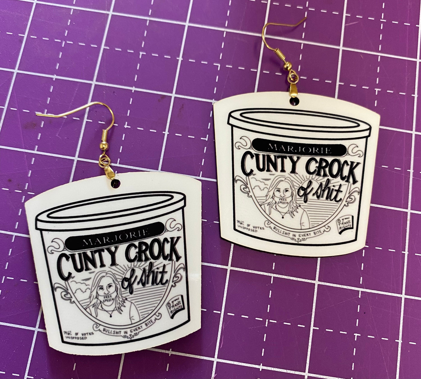 Country Crock of Sh!t Marjorie MTG Earrings
