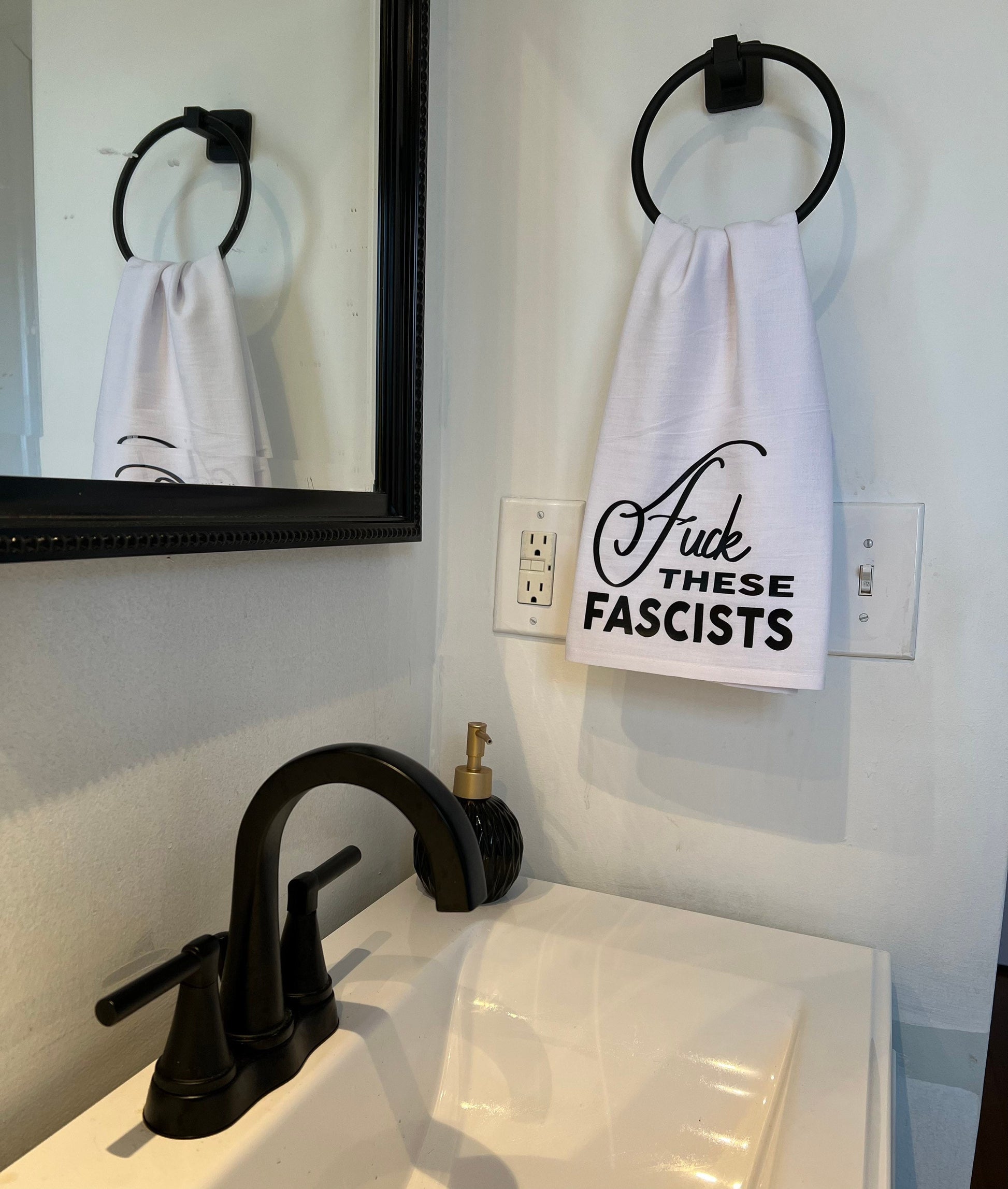 Fuck These Fascists Tea Towel
