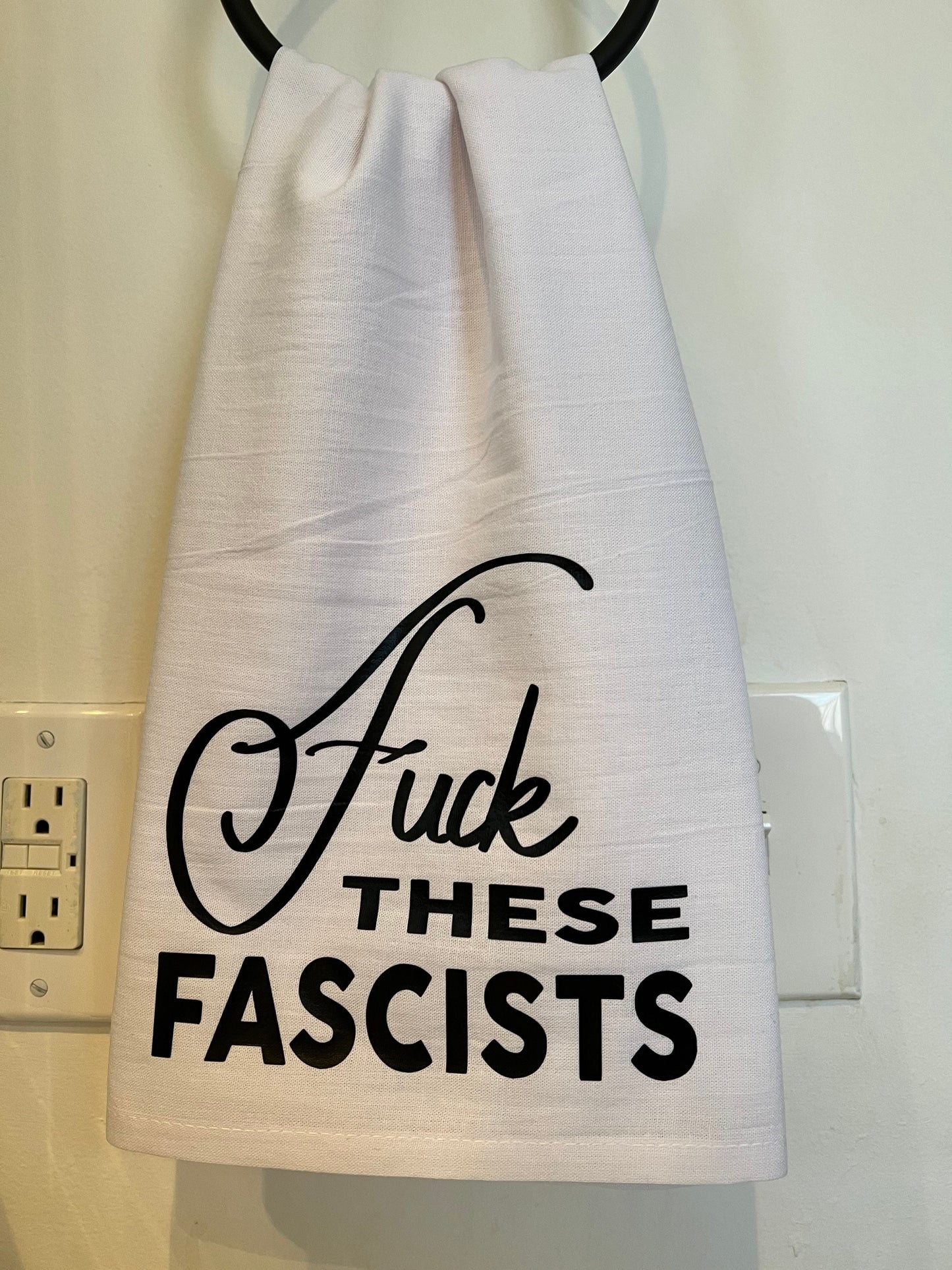 Fuck These Fascists Tea Towel