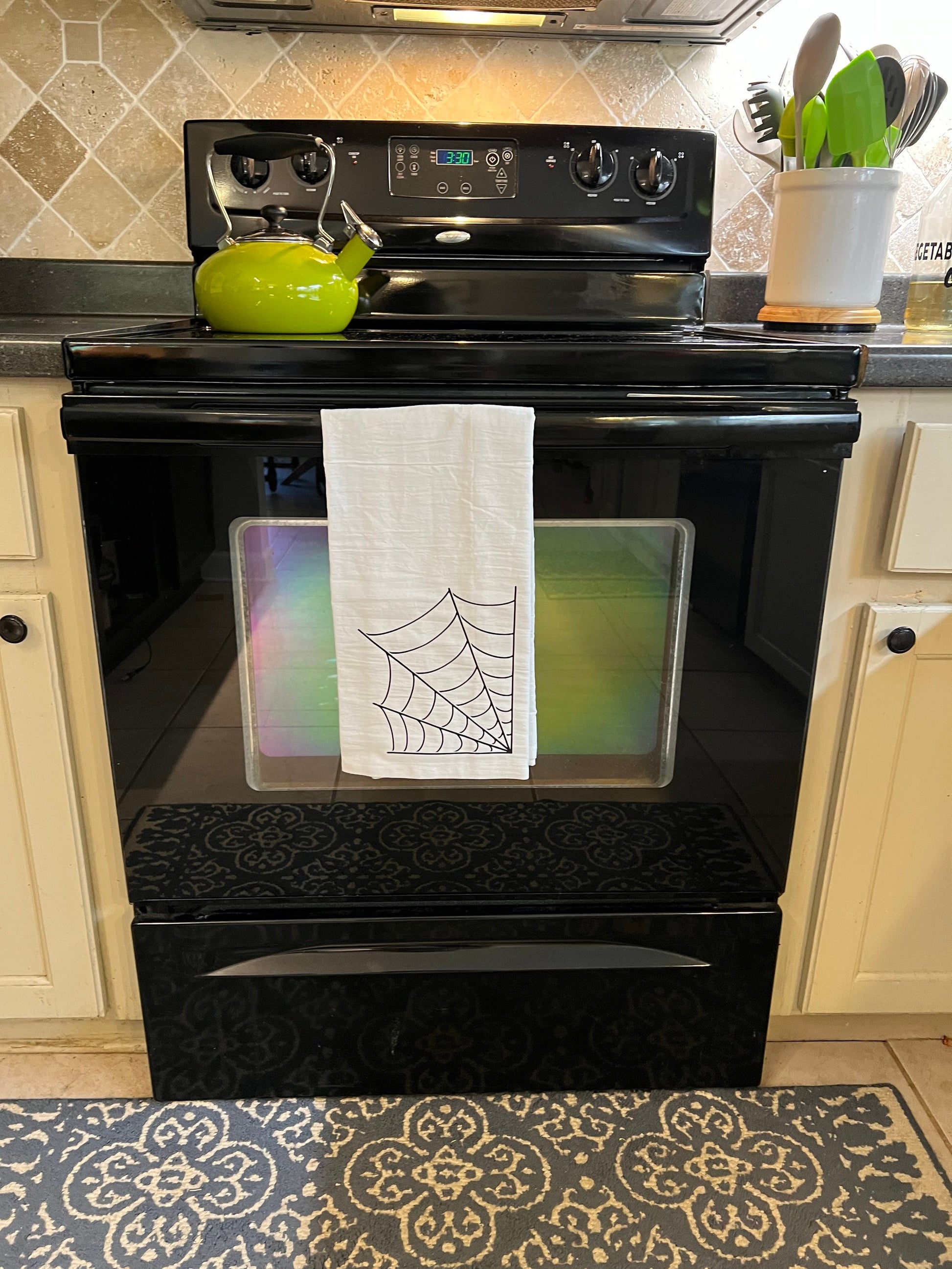 SINGLE Halloween Tea Towel - Spiderweb, Skull, or Bats