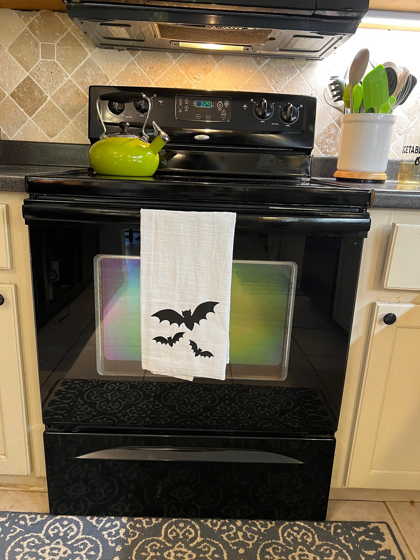 SINGLE Halloween Tea Towel - Spiderweb, Skull, or Bats