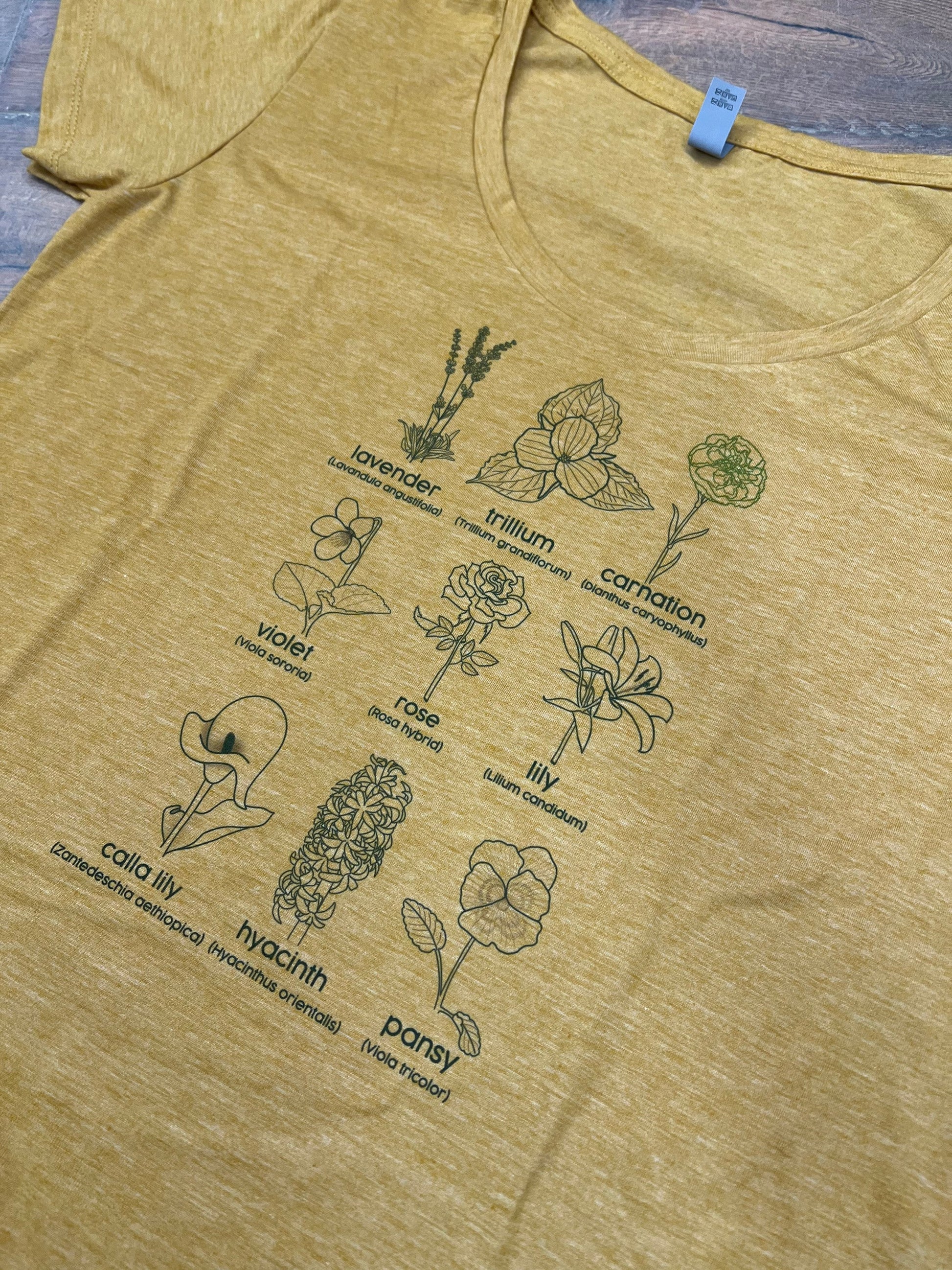 Historically Queer Flowers SCOOP NECK Golden Yellow Tee