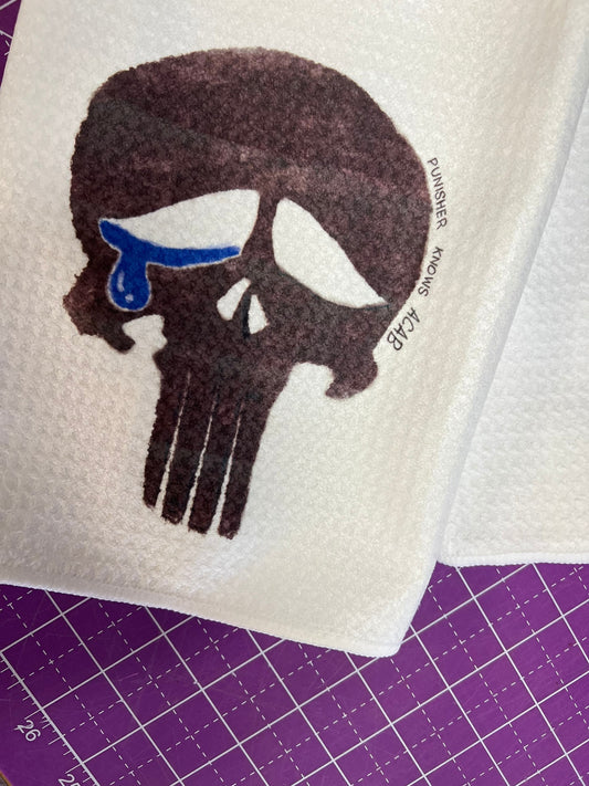 Thin Blue Cryin Punisher ACAB Full Color Tea Towel