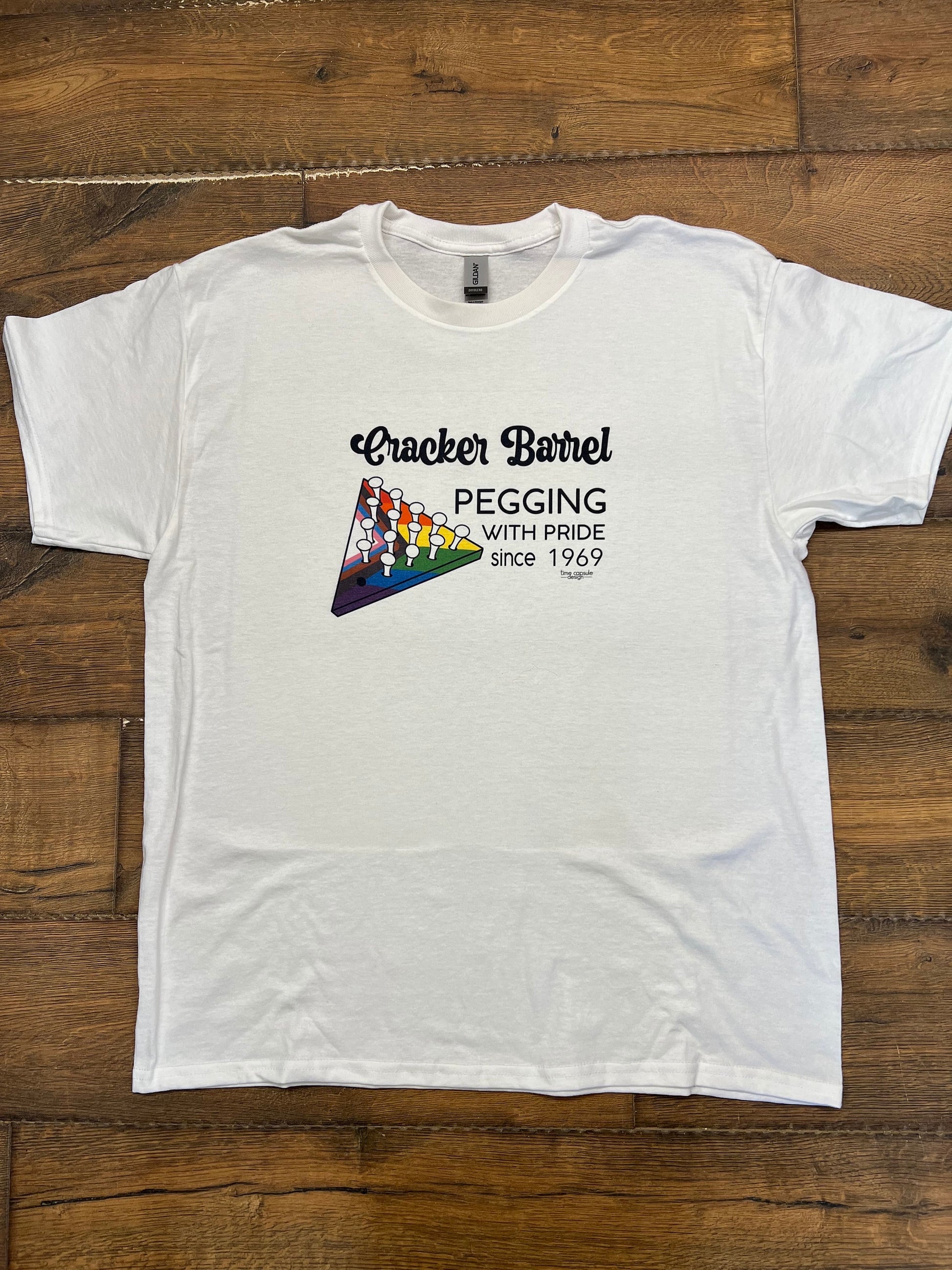 Pegging with Pride Cracker Barrel T Shirt