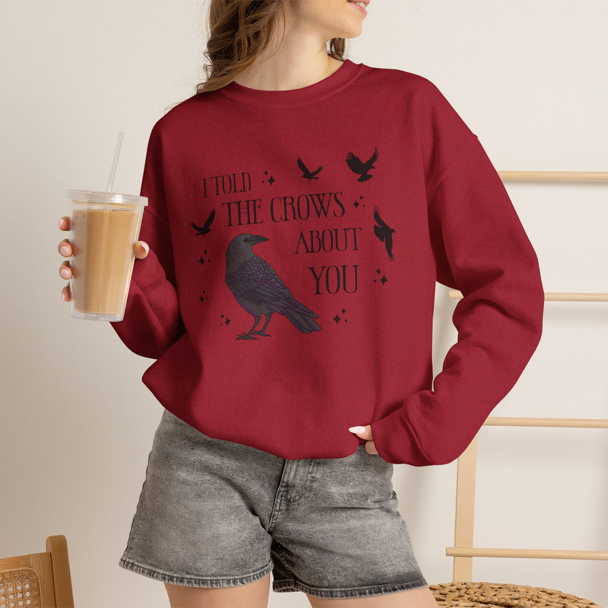 I Told the Crows About You Gothic Crow Sweatshirt Matriarchy