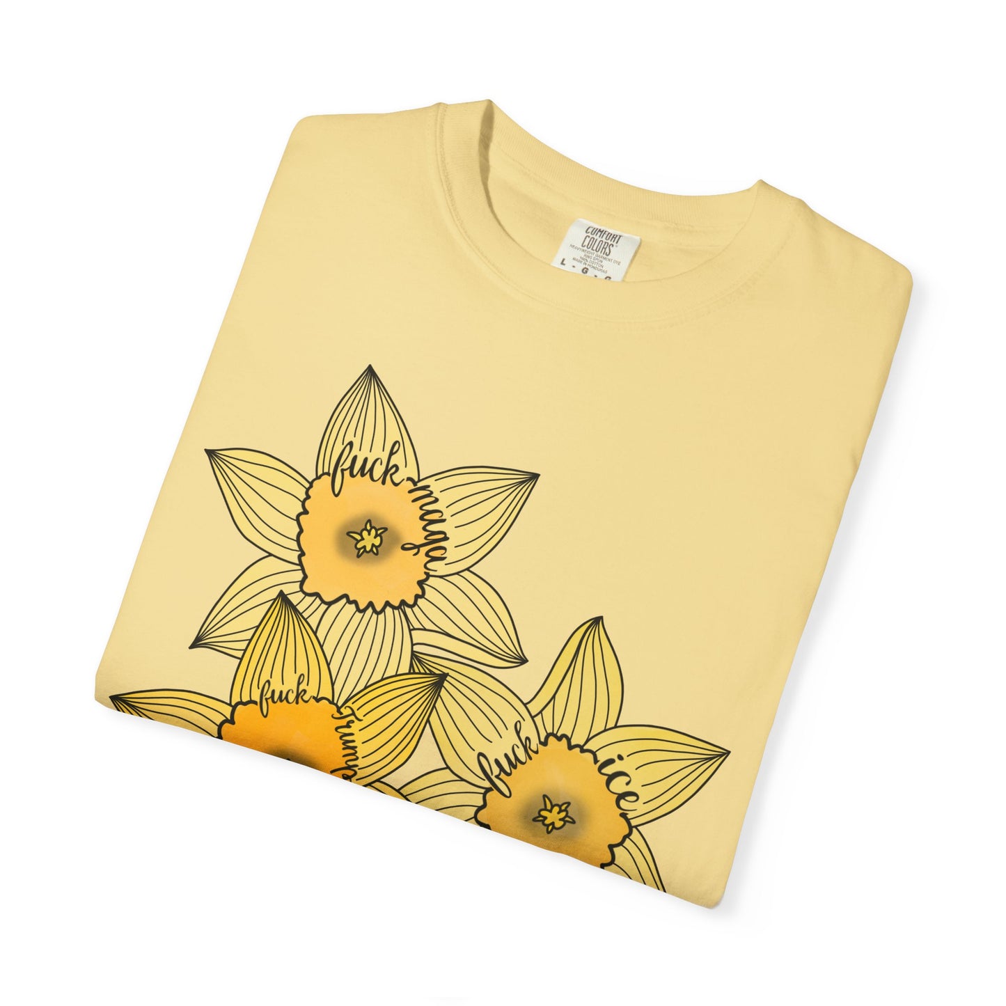 Slightly Subtle Daffodil Trio T-shirt | Yellow Floral Spring Bloom Tee FDT