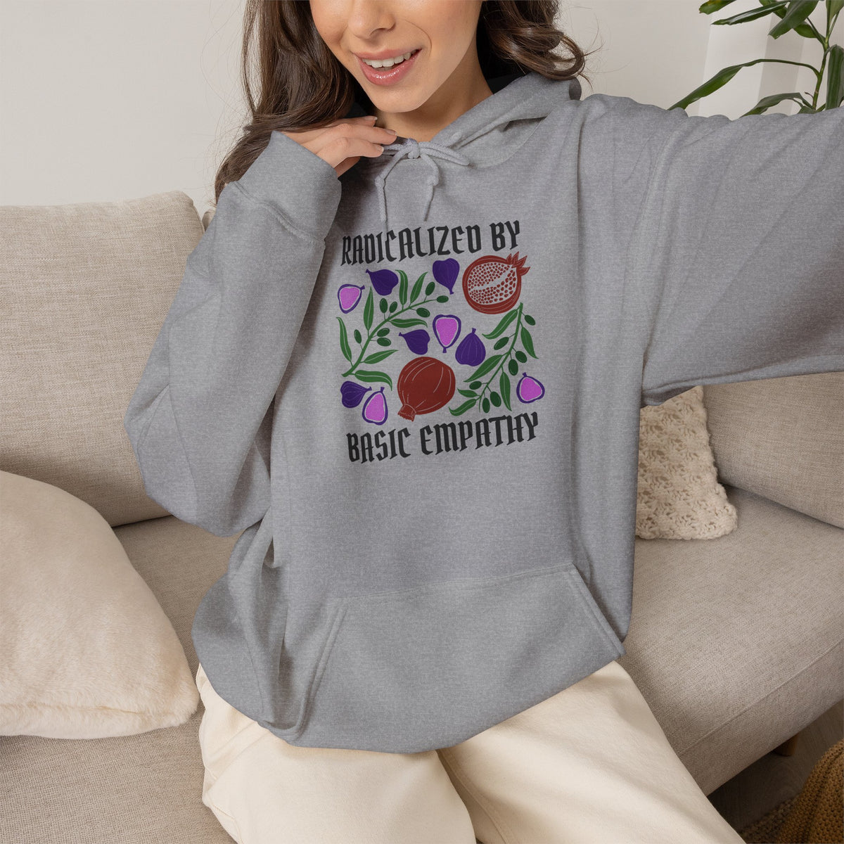 Radicalized by Basic Empathy Floral Hoodie