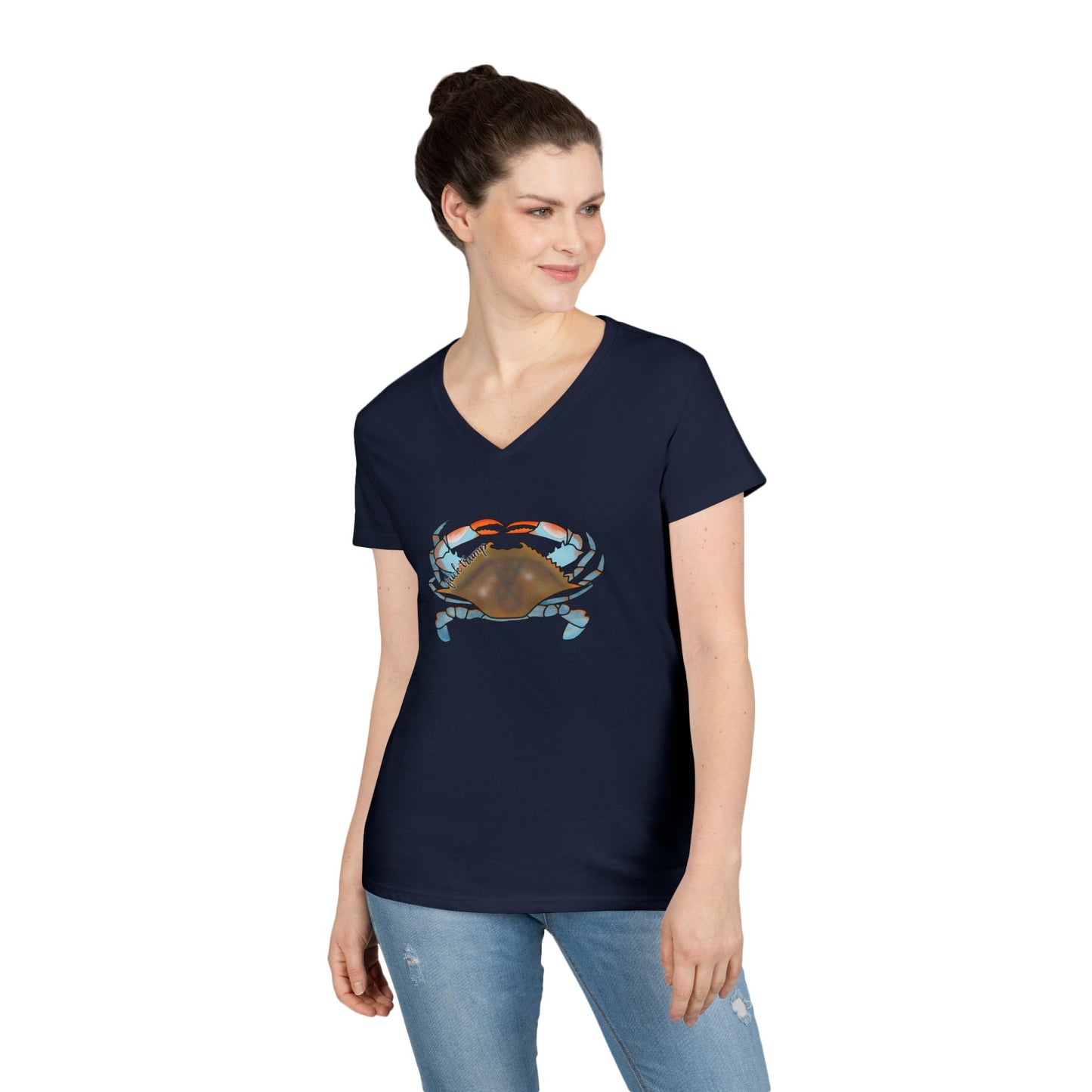 Blue Crab Illustration T-Shirt | Coastal Sea Life Tee FDT
