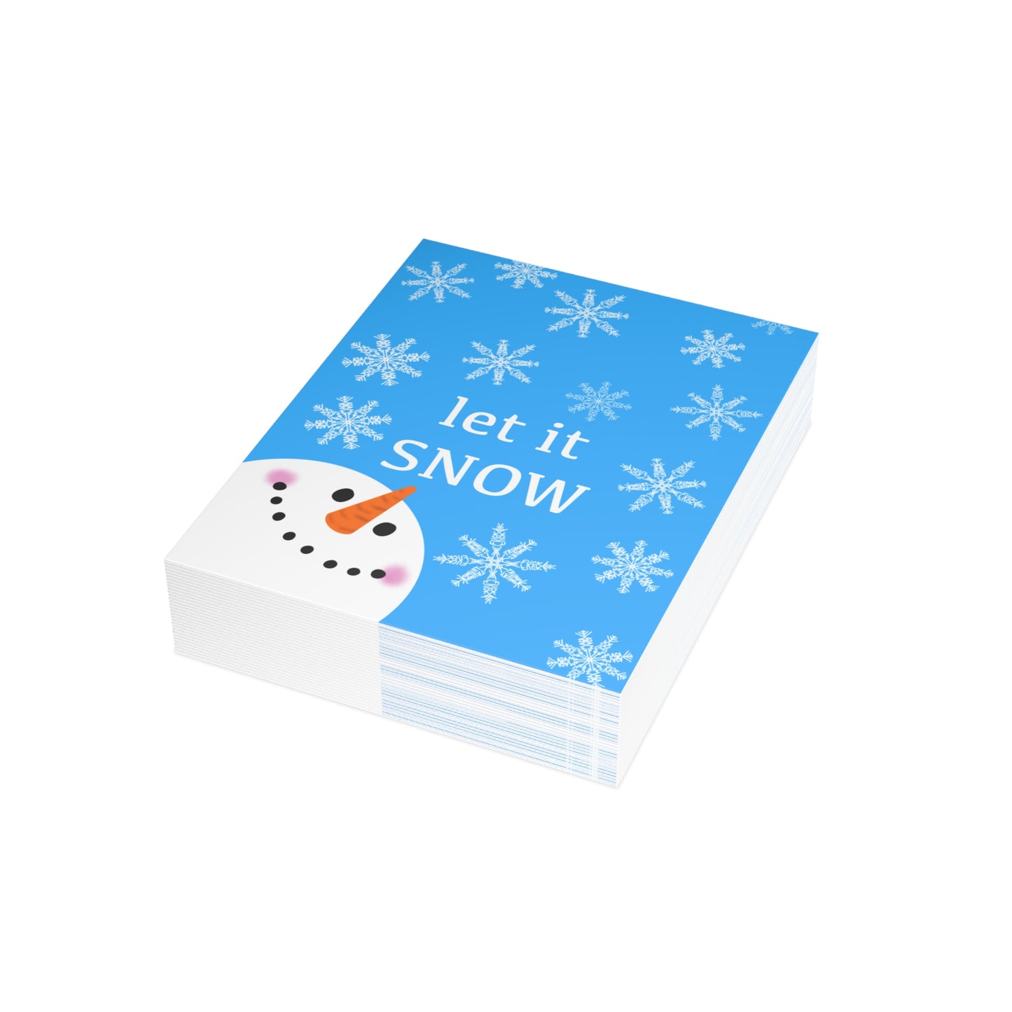 Let It Snow Snowman FDT Holiday Greeting Cards  Pack of 1 / 10 / 30 / 50