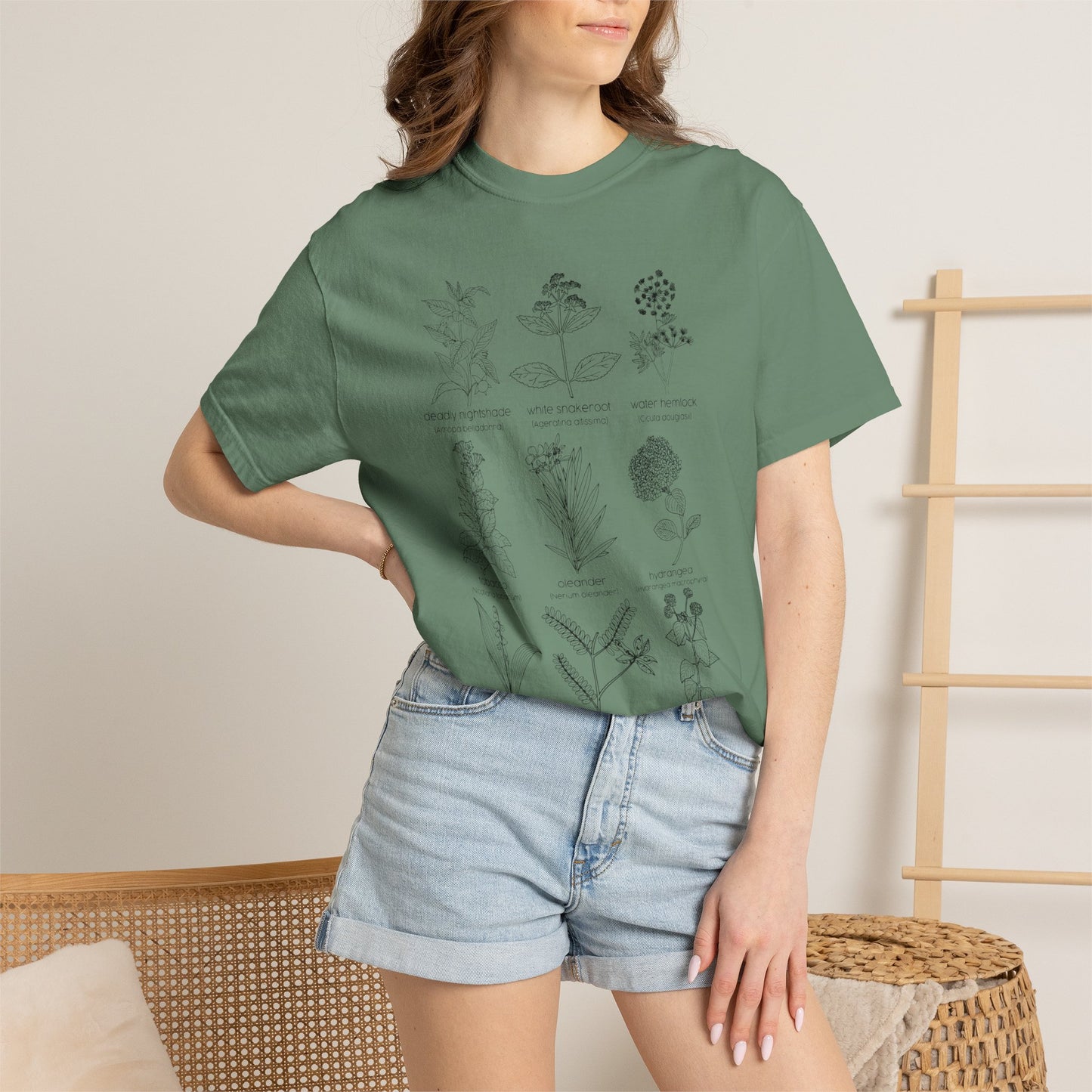 Deadly Nightshade Botanical Illustration T-Shirt | Vintage Plant Sketches, Floral Chart