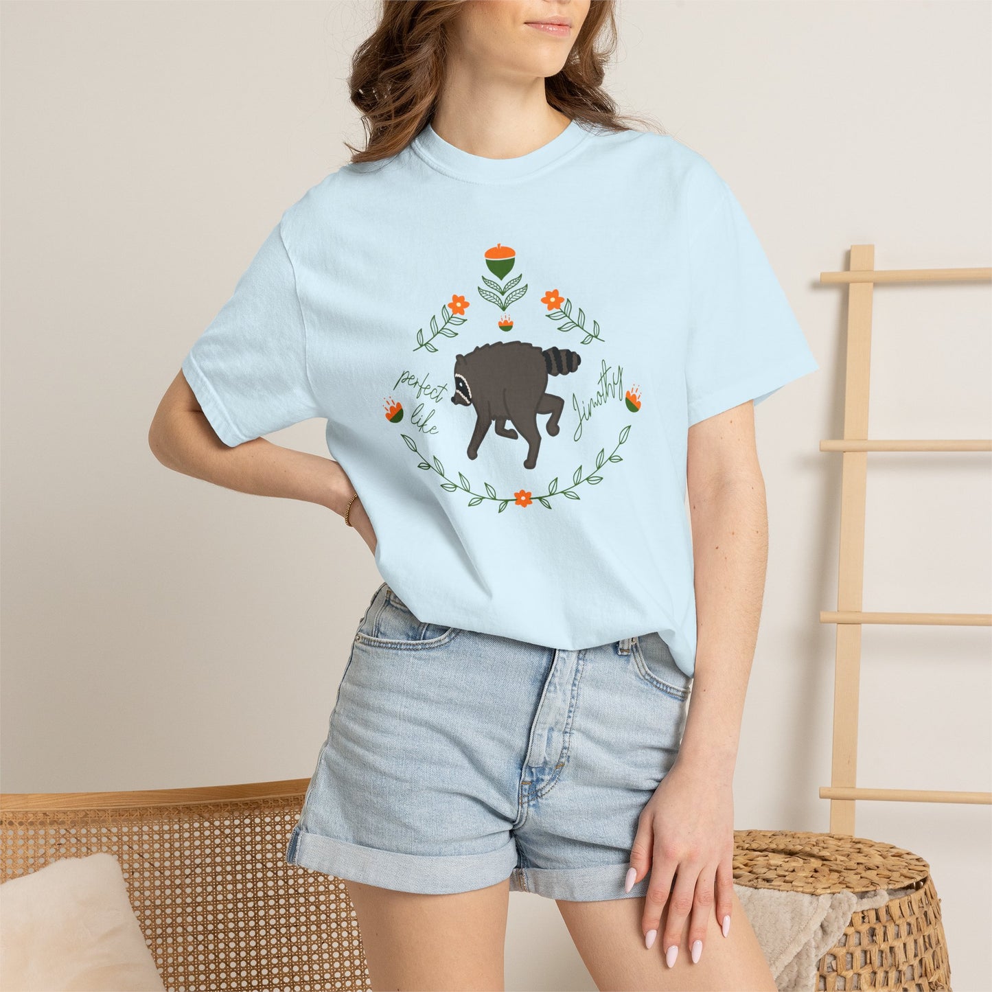 Perfect like Jimothy Floral T-Shirt — Racoon Proud Rustic Graphic Tee