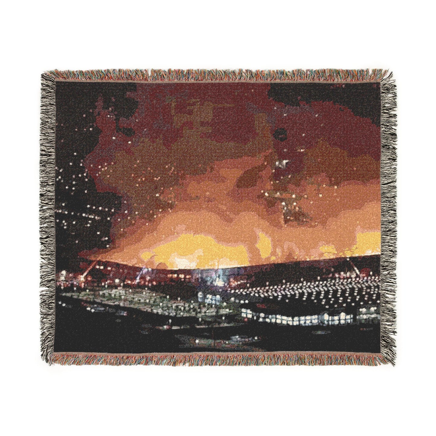 Warehouse Fire Woven Blanket | Bonfire Throw