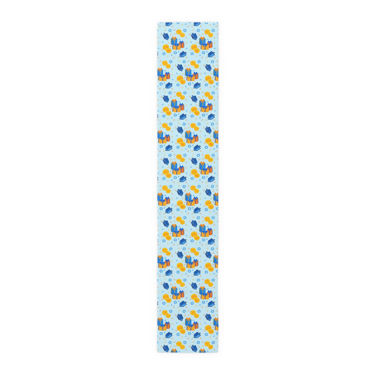 Hanukkah Dreidel Gelt Gift Table Runner FDT