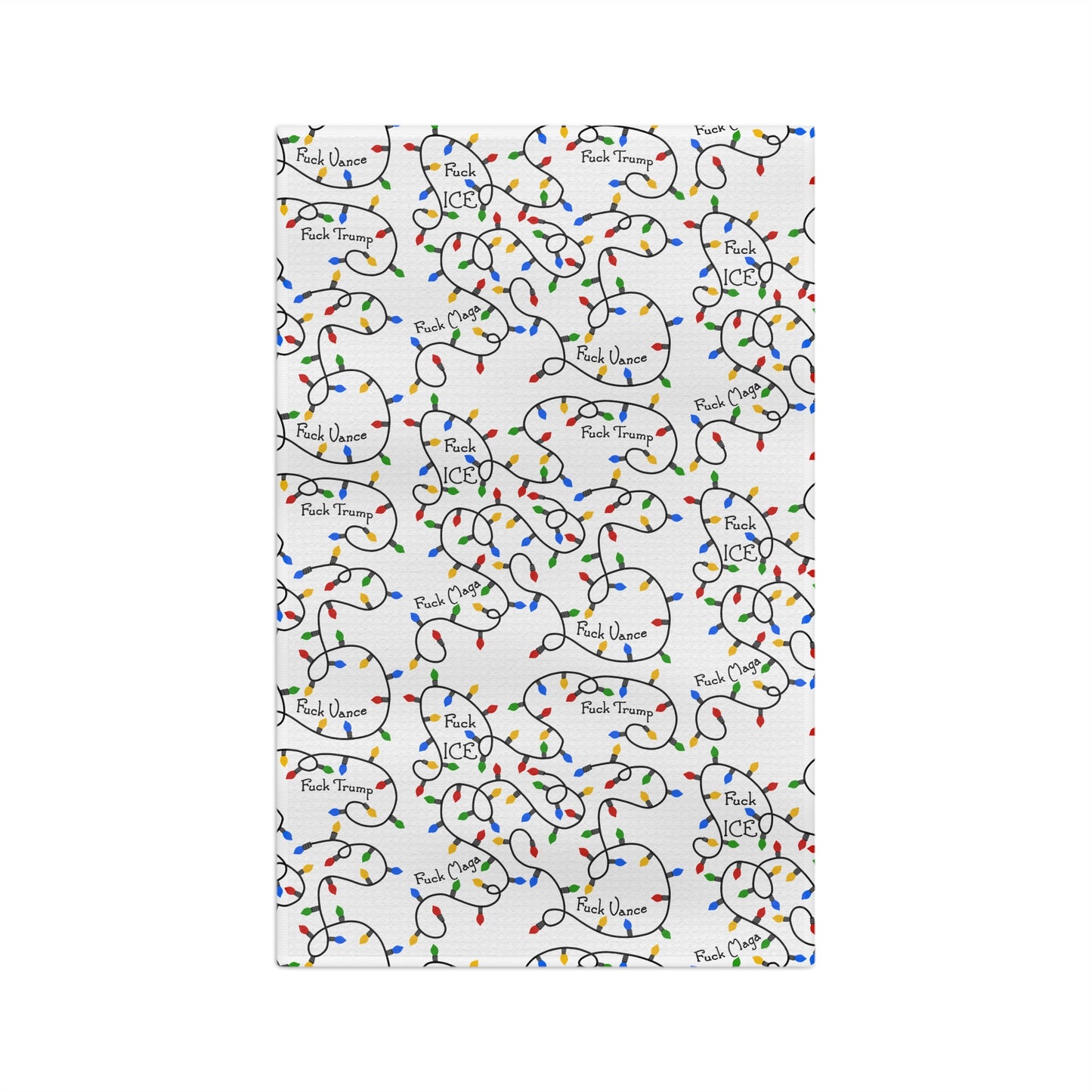 Holiday Light Pattern Microfiber Tea Towel FDT Christmas Kitchen Towel