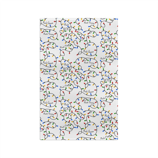 Holiday Light Pattern Microfiber Tea Towel FDT Christmas Kitchen Towel