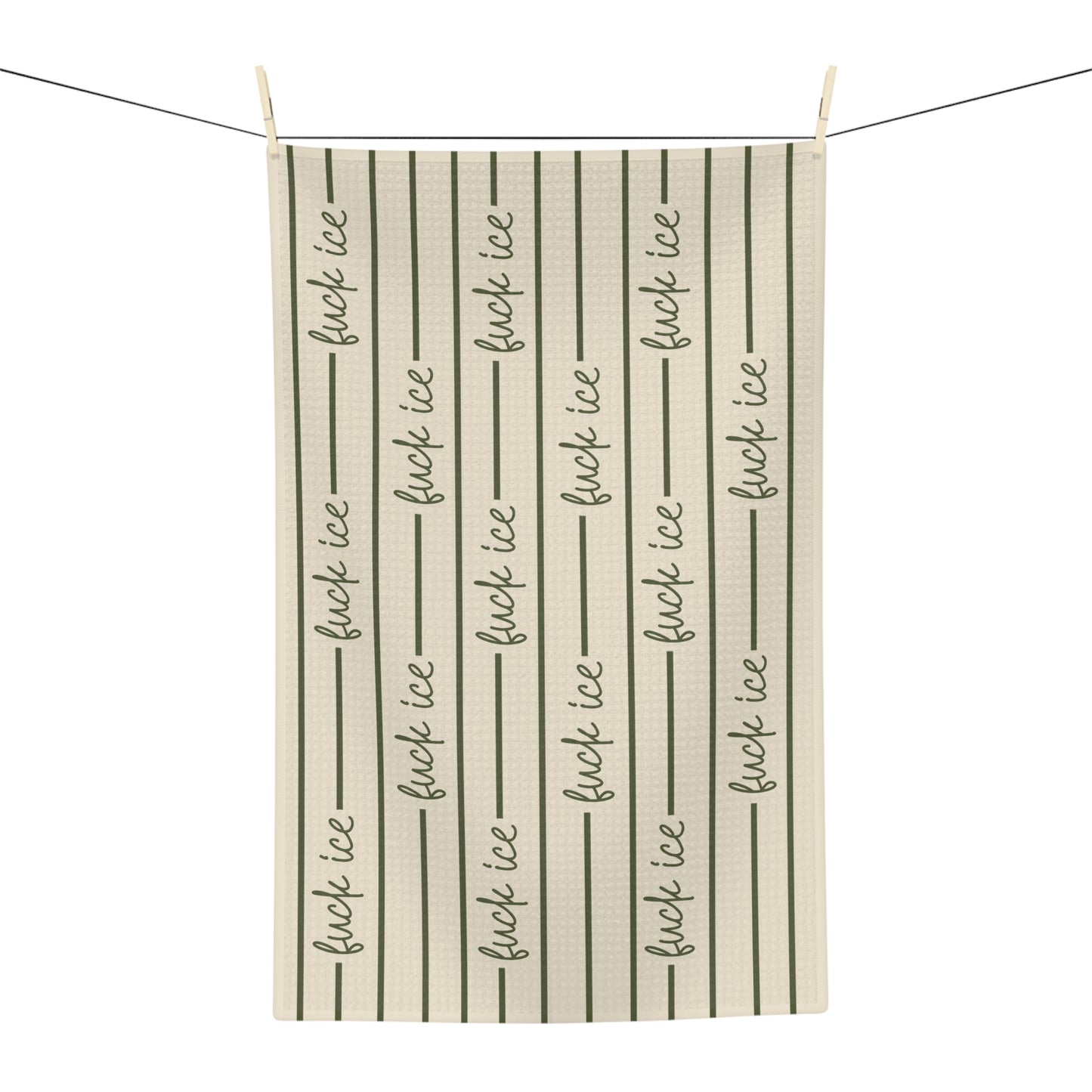 flour to table striped script Microfiber Tea Towel | farmhouse kitchen stripes ice