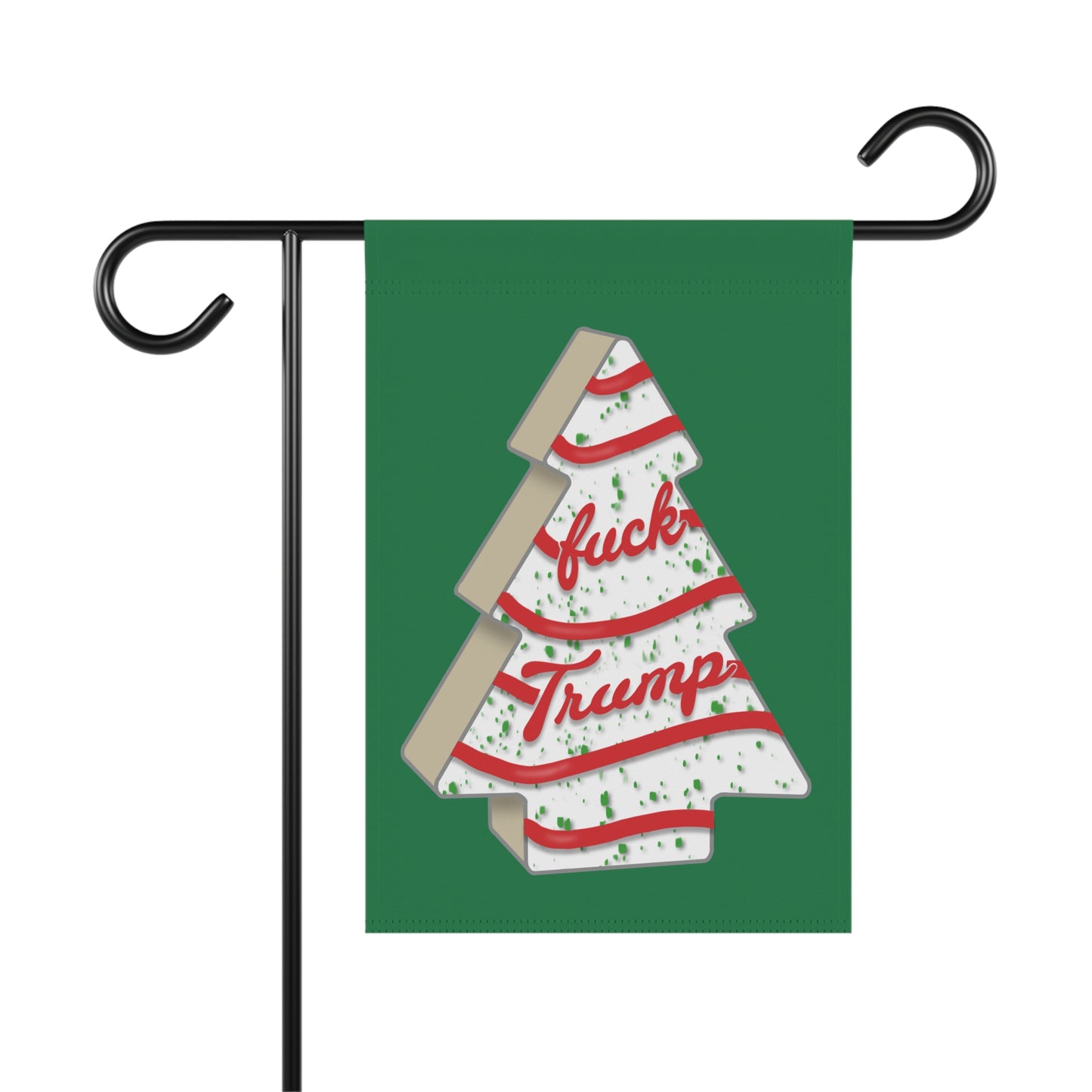 Slightly Subtle Tree Cake Holiday Garden Flag with Sassy Message, Funny Outdoor Decor, Political Banner, Christmas Yard Flag, Seasonal Greeting