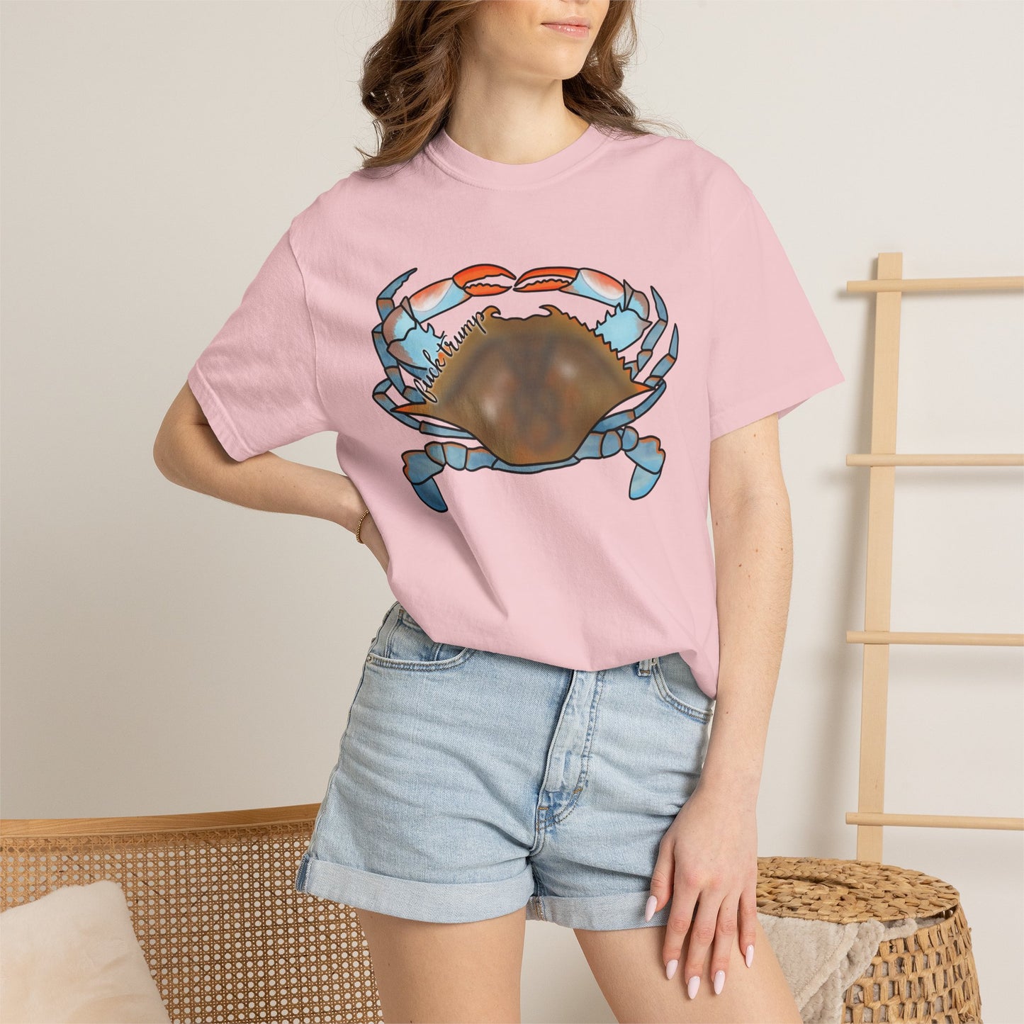 Slightly Subtle Blue Crab Graphic T-Shirt — Coastal Seafood Beach Tee
